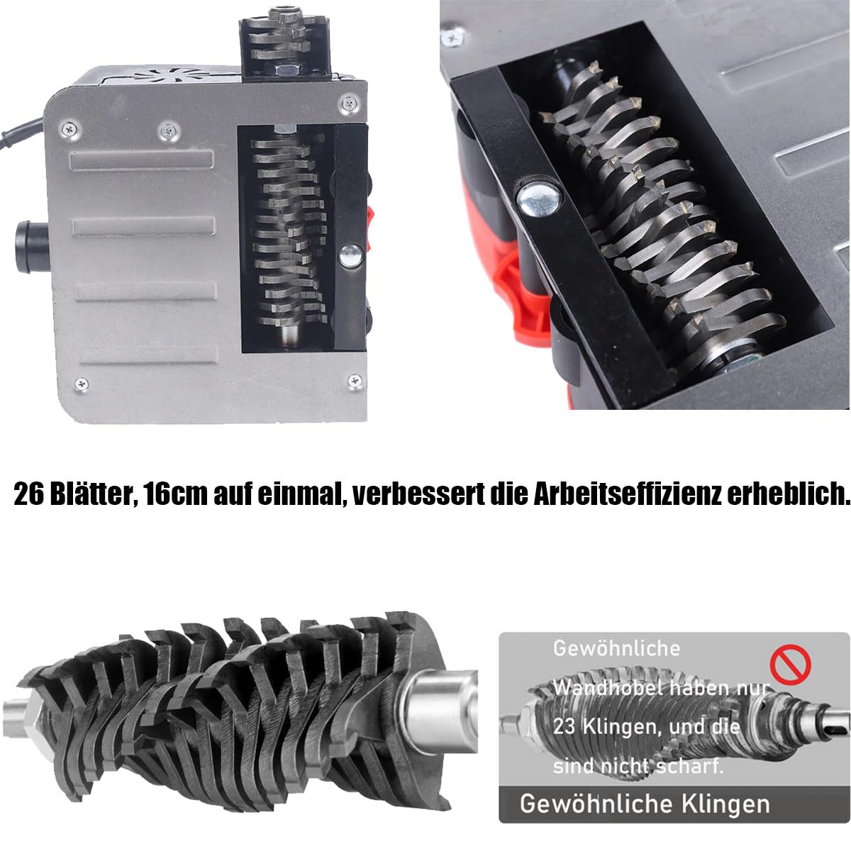 Fresa per calcestruzzo, 1200 W, fresa a rulli per la ristrutturazione, fresa elettrica da parete, professionale, per calcestruzzo, per la ristrutturazione, 4000 giri/min, 1-4 mm