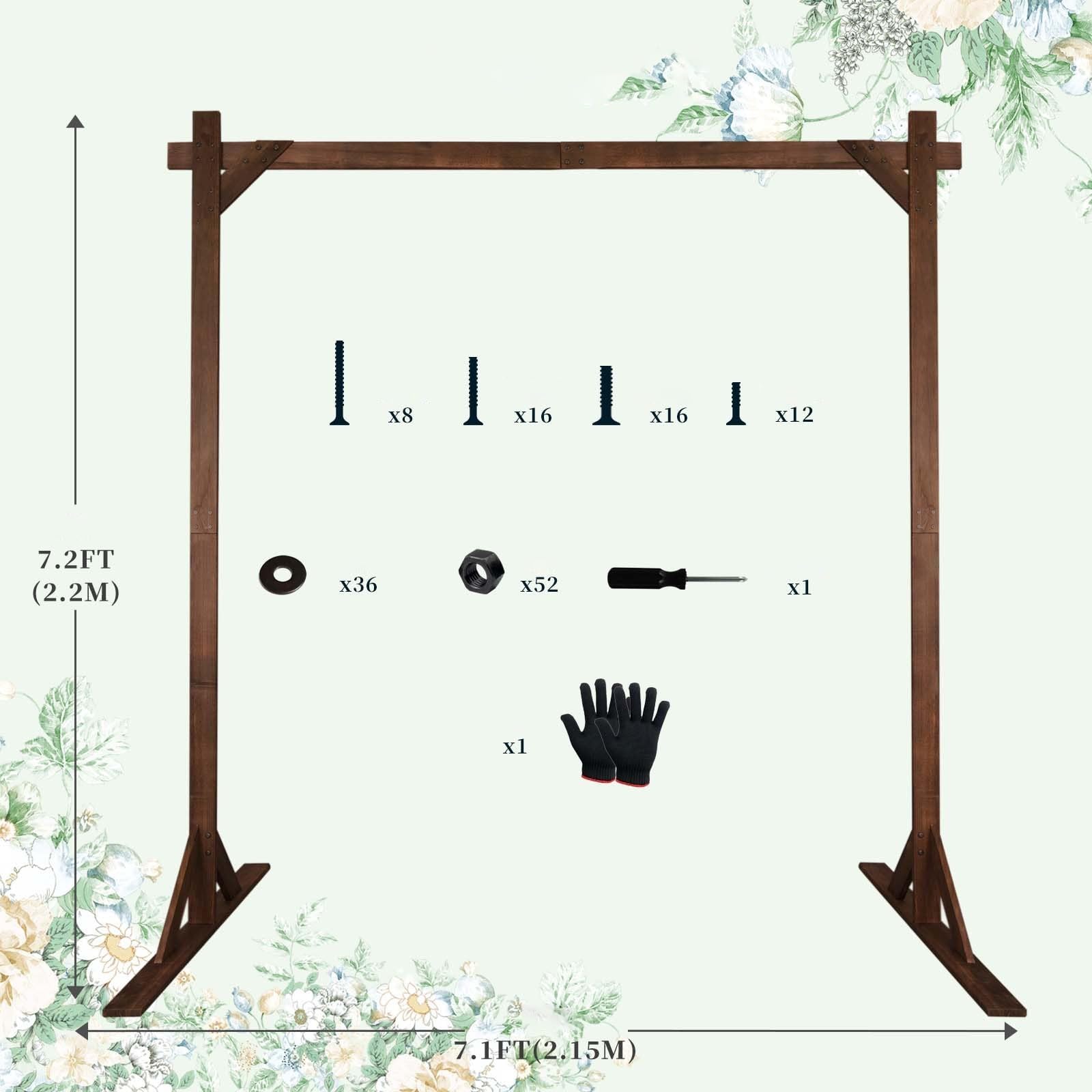 beaka Kit Arche Mariage Champêtre Cadre en Arc Carré Arche en Bois pour Décoration De Mariage Anniversaire Support Toile De Fond Photo Décoration pour Fête Et Cérémonie Noël