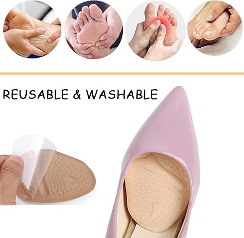 Miniatura 9 de 8 pares de almohadillas metatarsianas de bola de pies, almohadillas de gel para pies de bolas de gel Mortons Neuroma Callus alivio del dolor de
