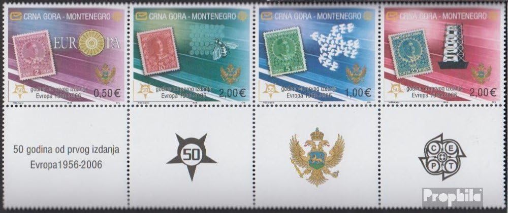 Montenegro 108I Zf-111I Zf Quad Strip (Complete.Issue.) with zierfeld unmounted Mint/Never hinged ** MNH 2006 50 Years Europe Trade (Stamps for Collectors) Stamp on Stamp