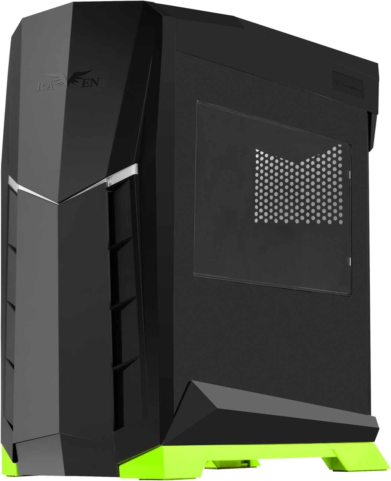 SilverStone Technology Raven X ATX Tower Case, Black & Green RVX01BV-W