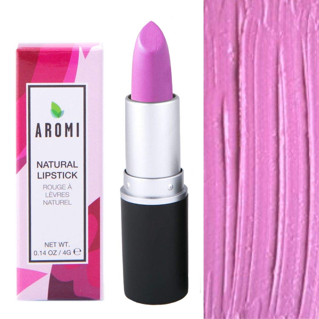 Aromi Natural Lipstick | Bright, Pink Lilac Lipstick - Vegan & Cruelty-free, Creamy, Moisturizing, All Natural Ingredients, Indie Makeup, Dye-free | (