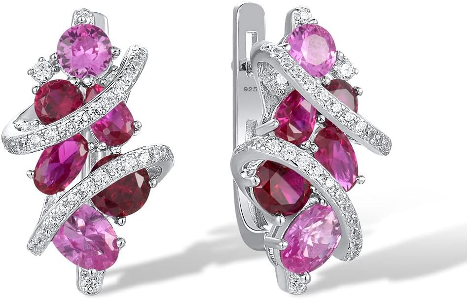 Santuzza 925 Sterling Silver Twist Dangle Earrings Cubic Zirconia Drop Earrings for Women