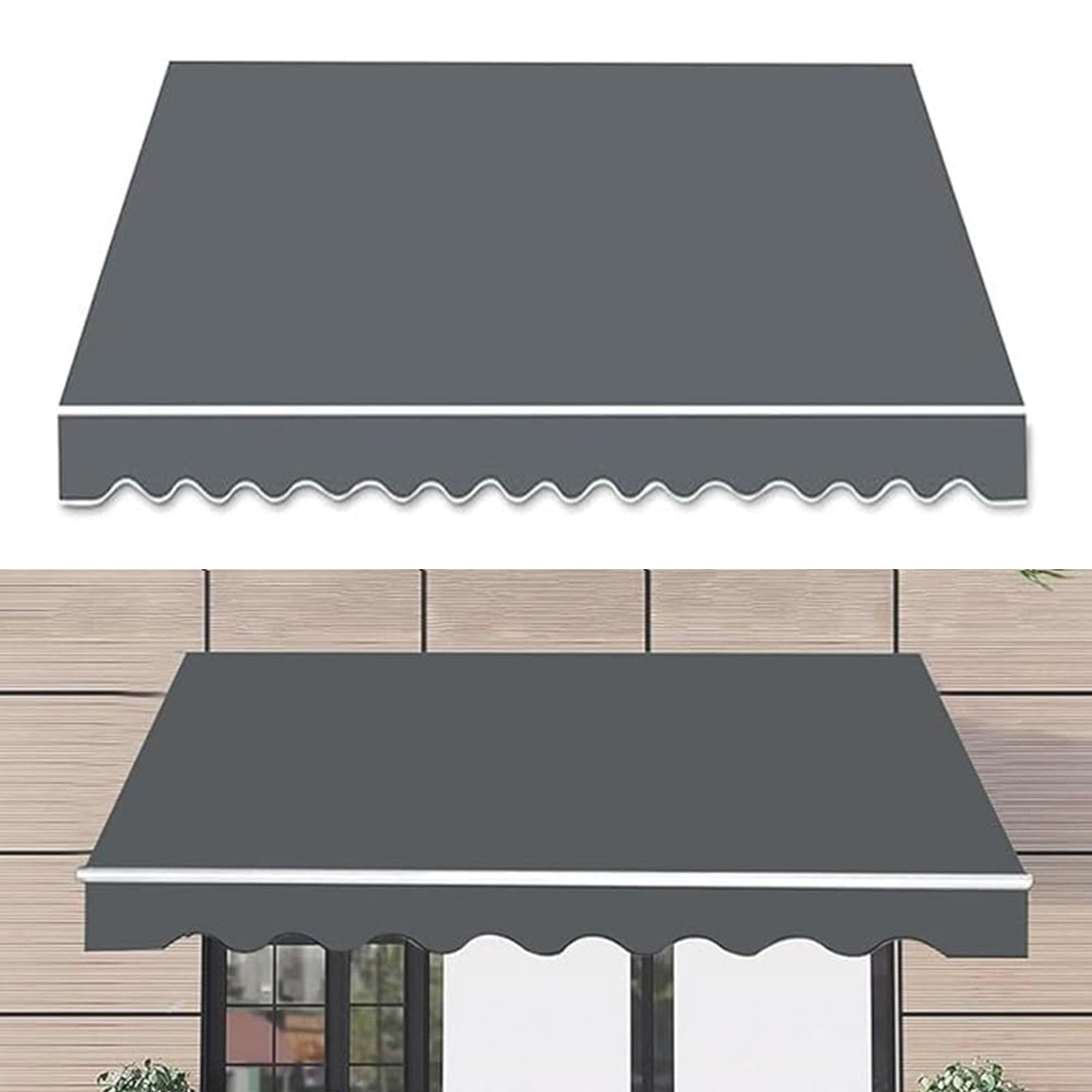 Auvent de terrasse rétractable 6x2 m tissu polyester 300g résistant eau abri extérieur