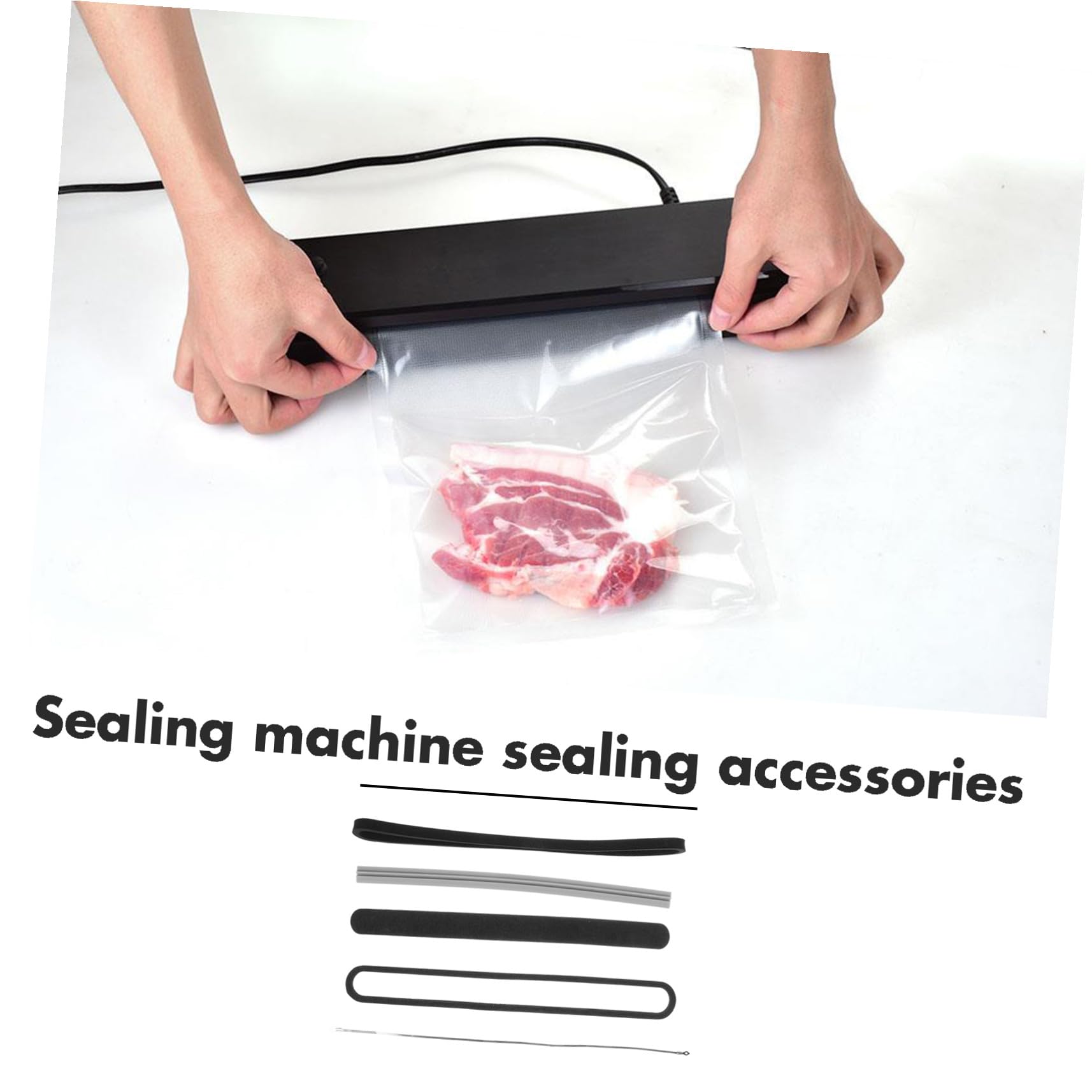 Juego de Piezas para Sellador al Vacío, Tira de Silicona y Espuma para Sellado Térmico, Elemento Calefactor Resistente a Alta Temperatura, Recambio para Máquina de Envasado