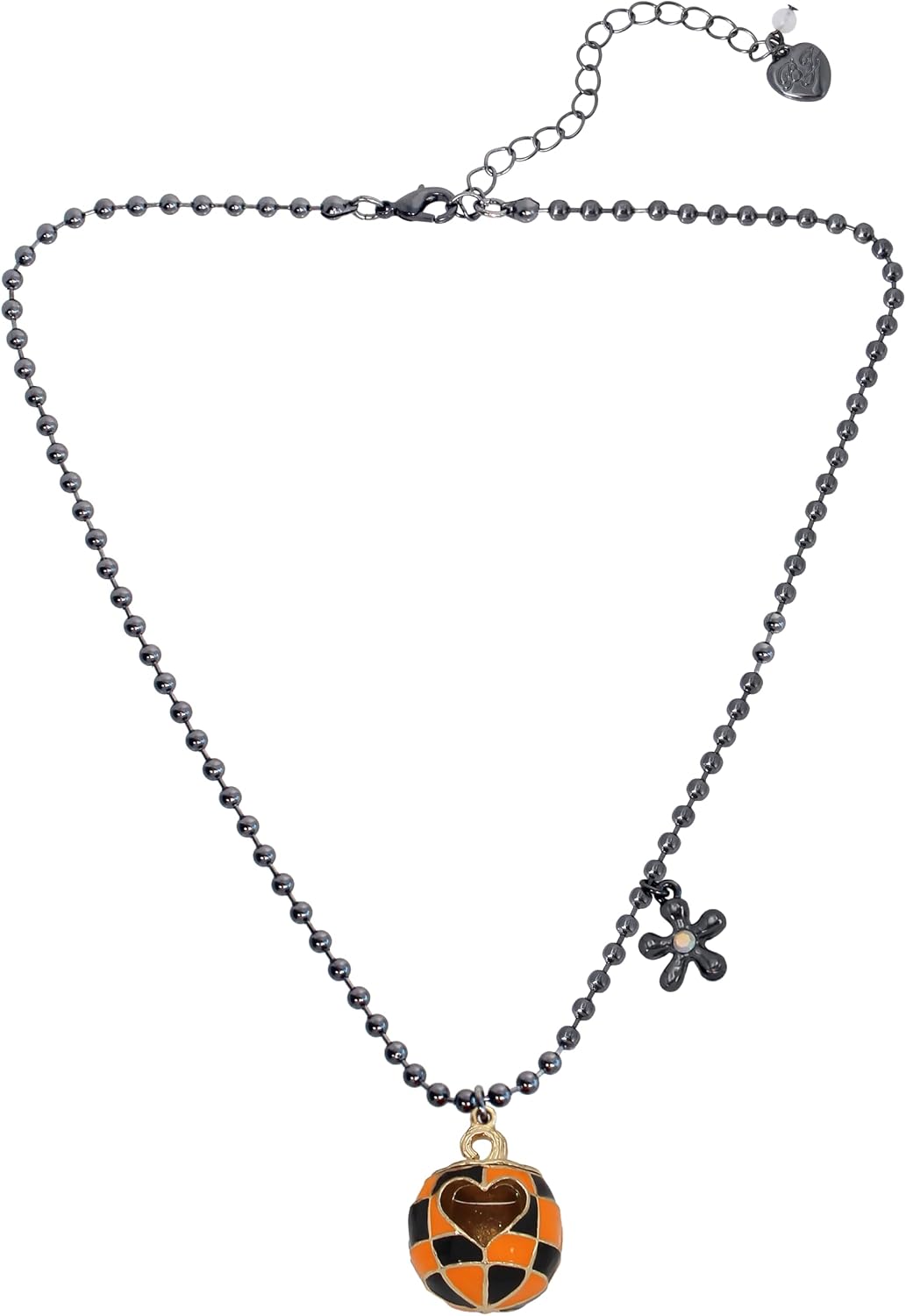 Betsey Johnson Womens Pumpkin Pendant Necklace