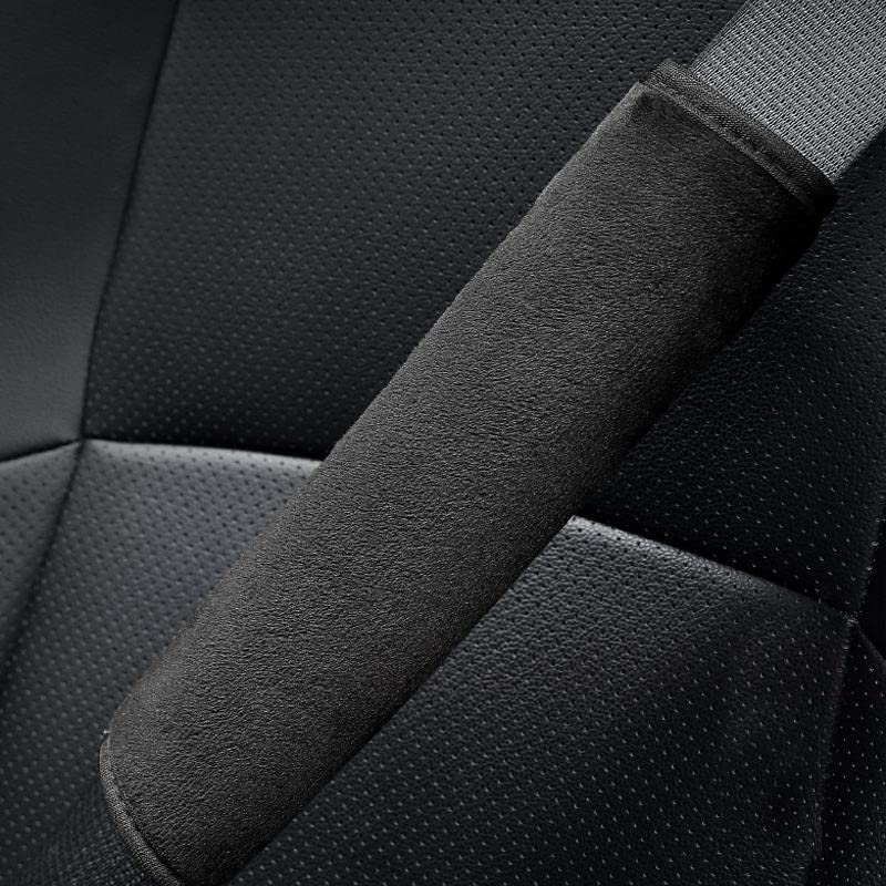 2 Pezzi Copri Imbottitura per Cintura di Sicurezza per Auto, Imbottiture per Cintura di Sicurezza per Auto Cinghia per Cintura di Sicurezza Spallina per Bagagli per Adulti e Bambini (Nero)