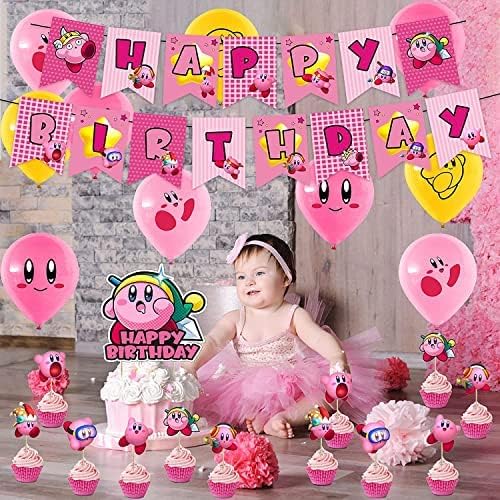 Kirby Birthday Decorations Set, Kirby Birthday Balloons Decorations
