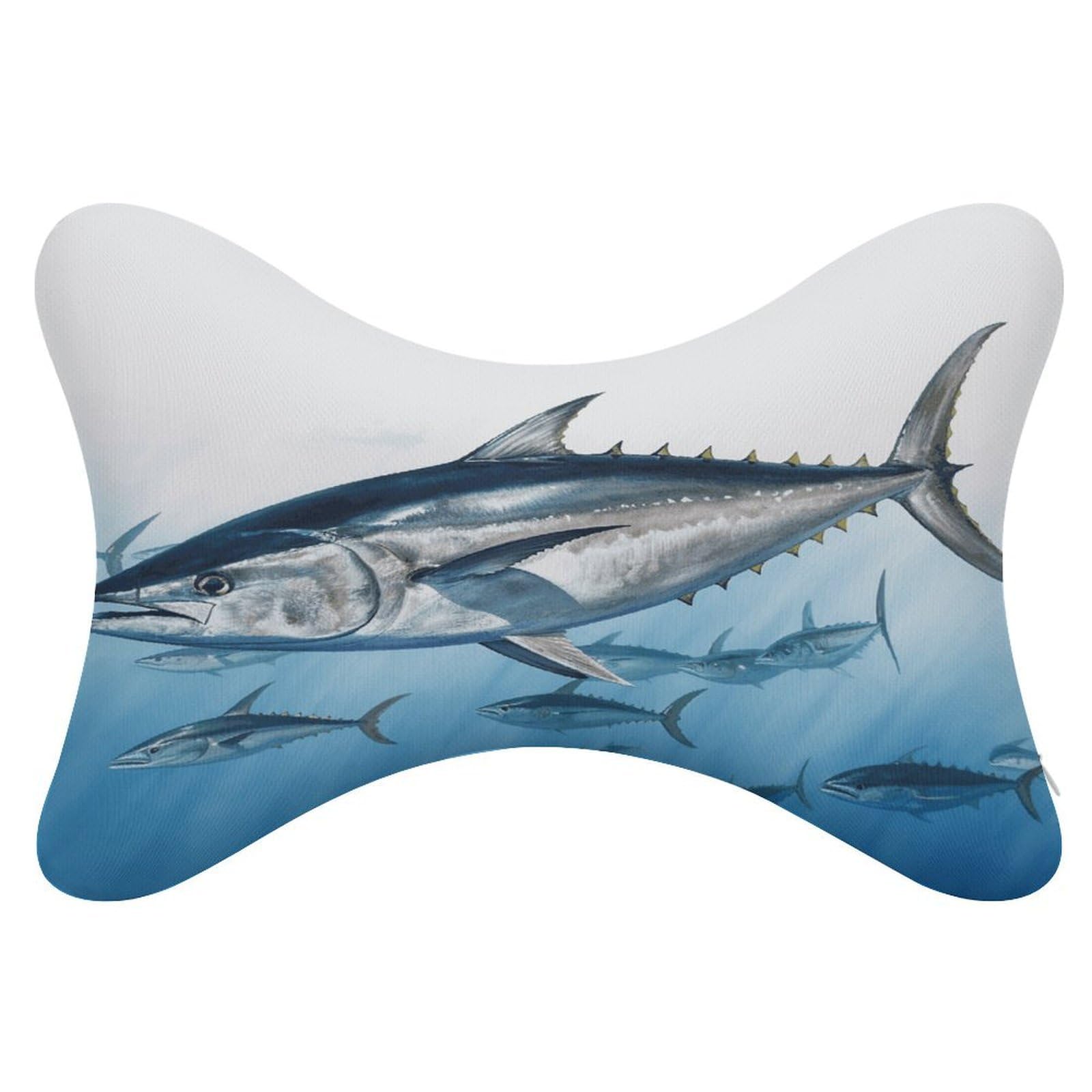 FekiLoot Bluefin Tuna Thunnus Car Headrest Set of 2,Softness Memory Foam Car Neck Pillow with Breathable Removable Cover Car Neck Support Pillow Ergonomic for Driving, Office
