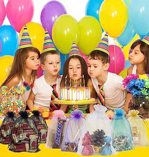 Jexila 120Pcs Sheer Organza Bags 5X7 Inches Mesh Bags Drawstring Small Pouch Gift Bags For Jewelry Wedding Party Baby Shower Favor Bags (Rainbow 5X7) #TOP6