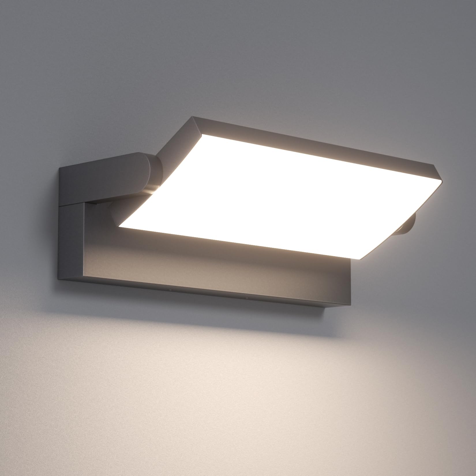 Klighten 45W LED Wall Light Outdoor Indoor Waterproof IP65, Adjustable Aluminum Wall Lamp, Modern Outside Light Mains Powered for Entrance Garden Terrace, 3480LM, Natural White 4000K, Anthracite
