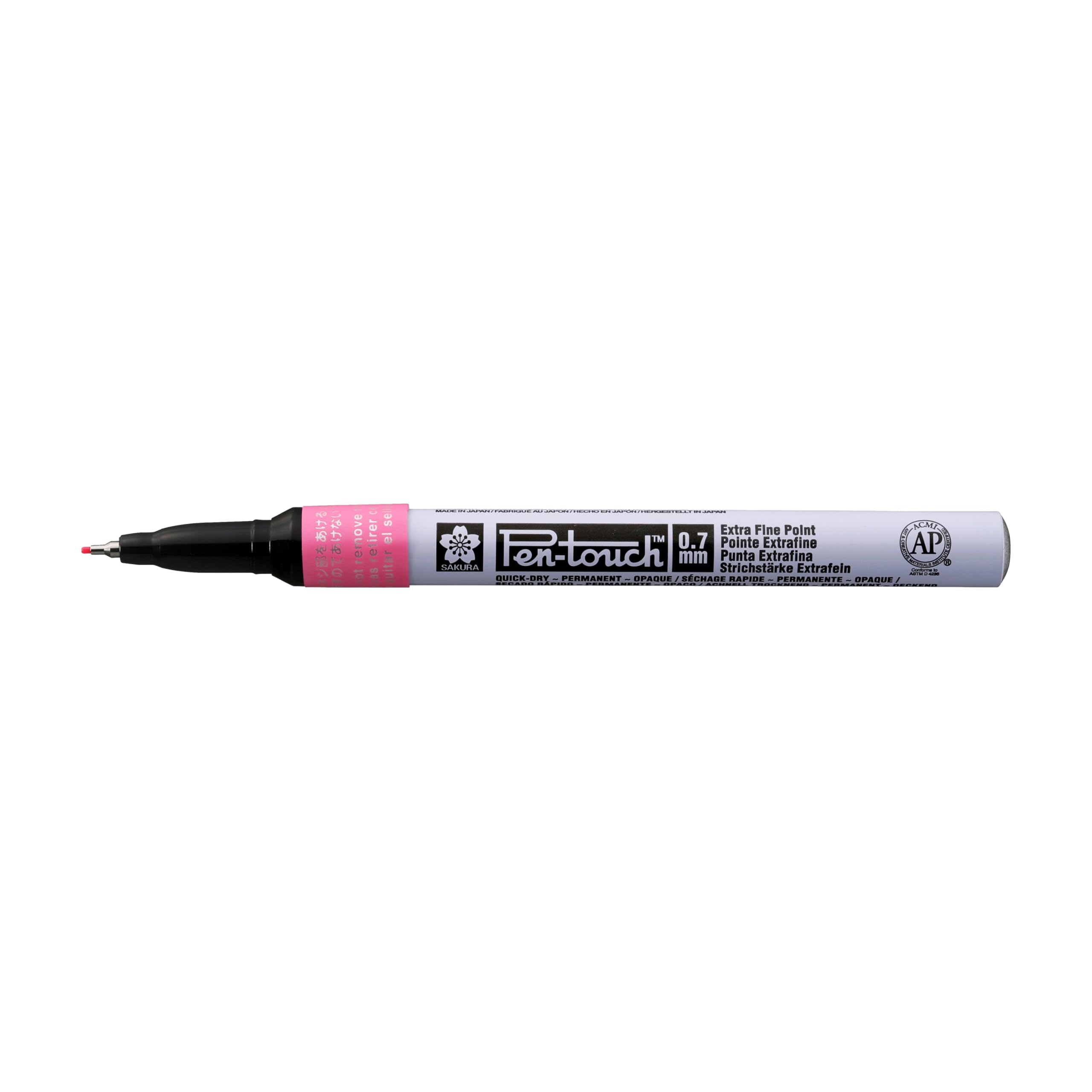 Sakura Fluo. Pink Pen-Touch Extra Fine Marker - Fluorescent Pink - Writes On Metal, Glass, Wood, Plastic - 0.7 Mm Line Width