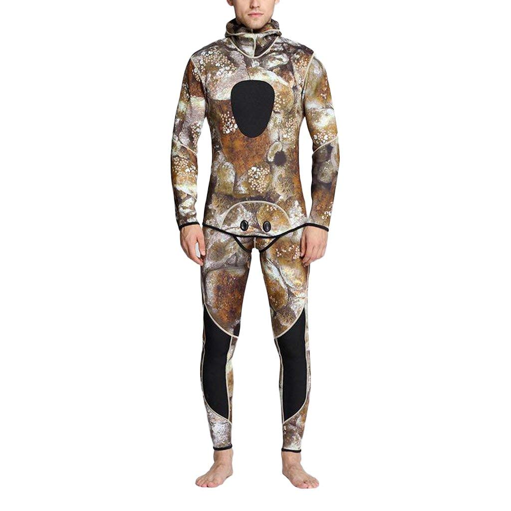 Traje de neopreno para hombre, 2 piezas, para buceo, esnórquel, surf