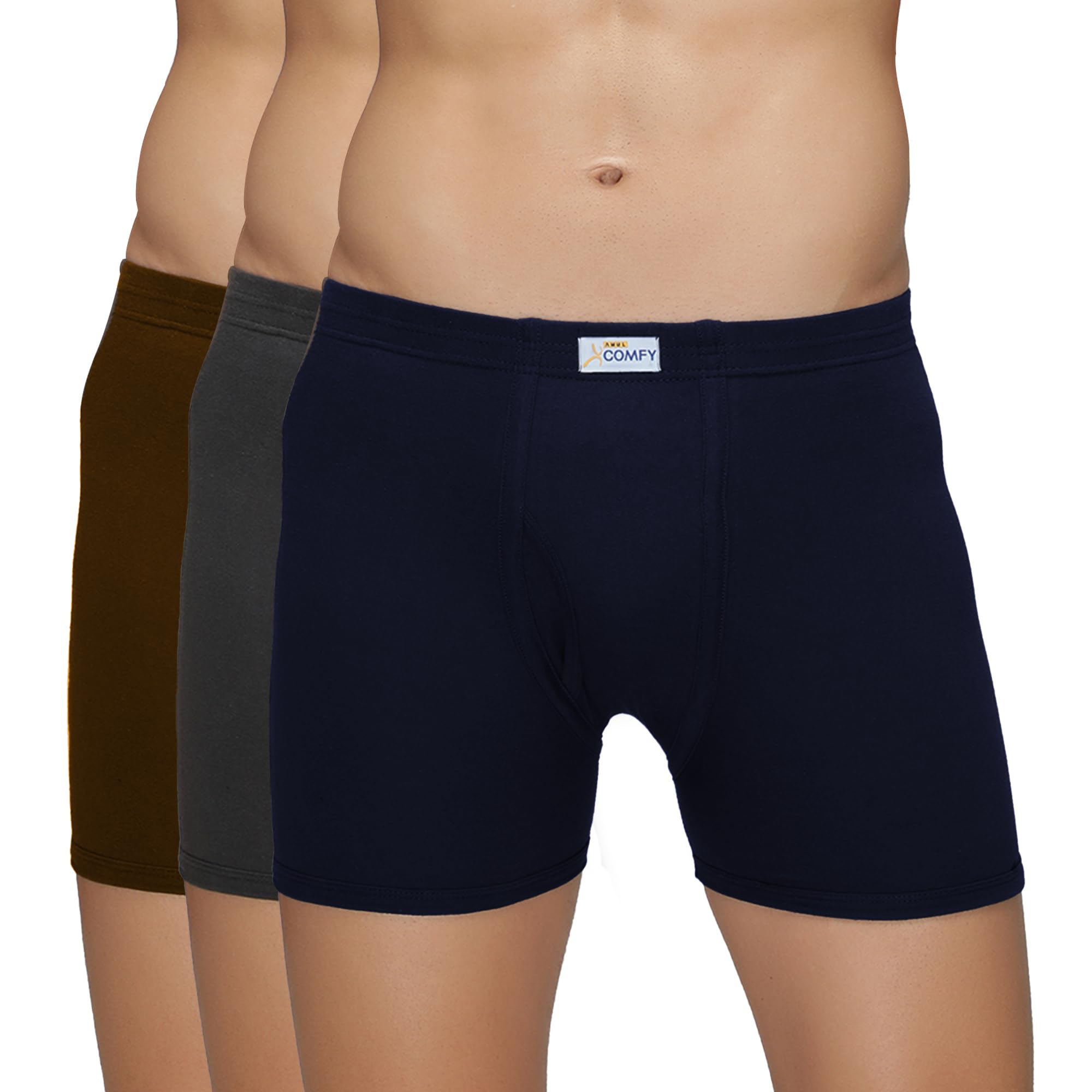 Amul Comfy Pack of 3 Cotton Solid Men Trunk (Assorted)