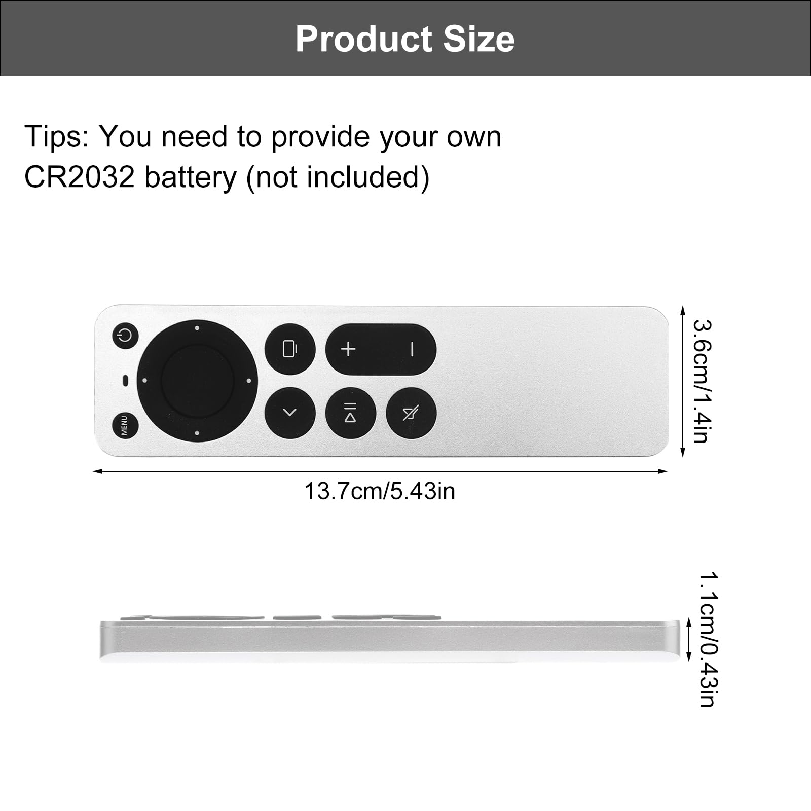 VOSSOT APL pilot zamienny do Apple TV 4K / Gen 1 2 3 4 / HD modeli A1218, A1842, A1625, A1427, A1469, A2169, A1378, Nowy pilot Apple, uniwersalny pilot Apple TV, uniwersalny, prosty