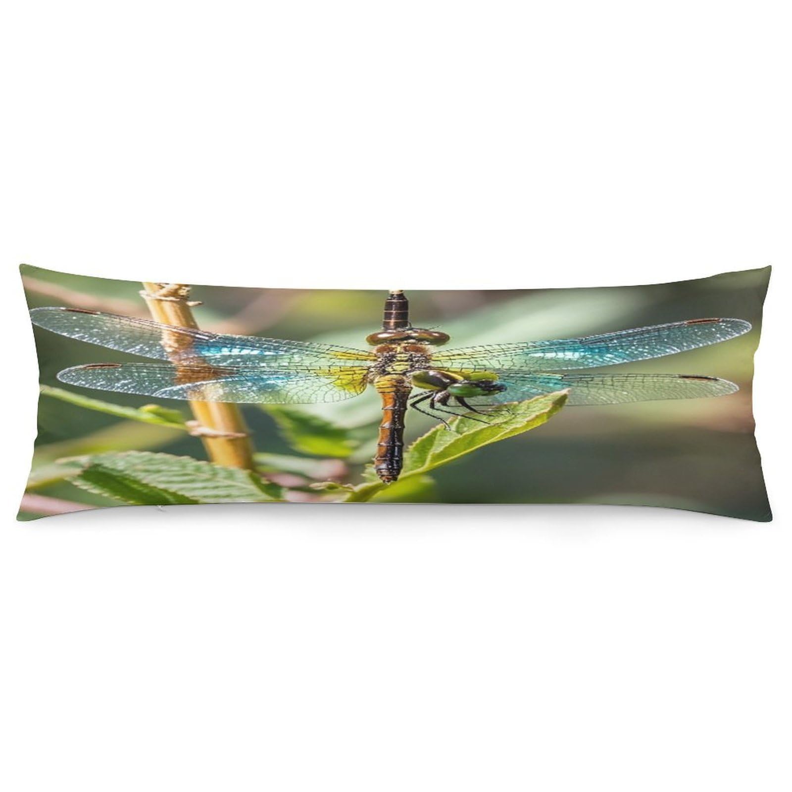 Colorful Dragonfly Pillowcase Long Body Pillow Cover Soft Decorative Body Pillow Case Breathable Large Pillowcase Cute Cozy Pillow Protector for Bed Sofa Couch Room 18.9 X 53 Inch
