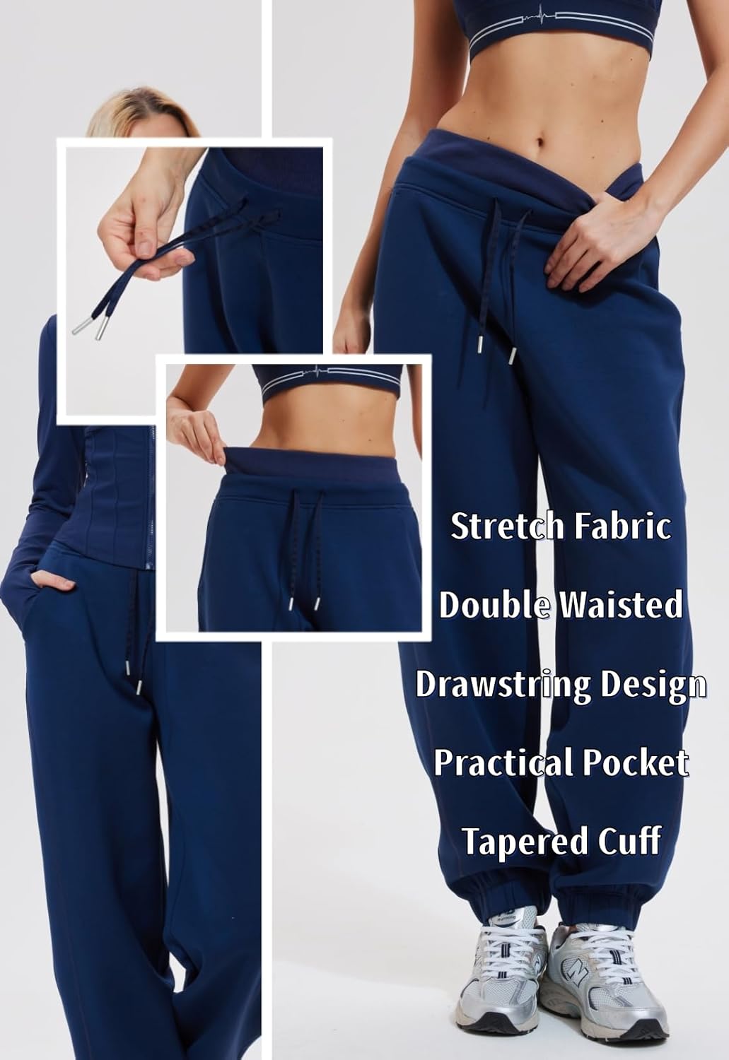 AFZ Sweat Sets for Women 2 Piece Lounge Outfits Zip Up Jackets Elastic Drawstring Jogger Pants Sweatpants Tracksuit - Image 2