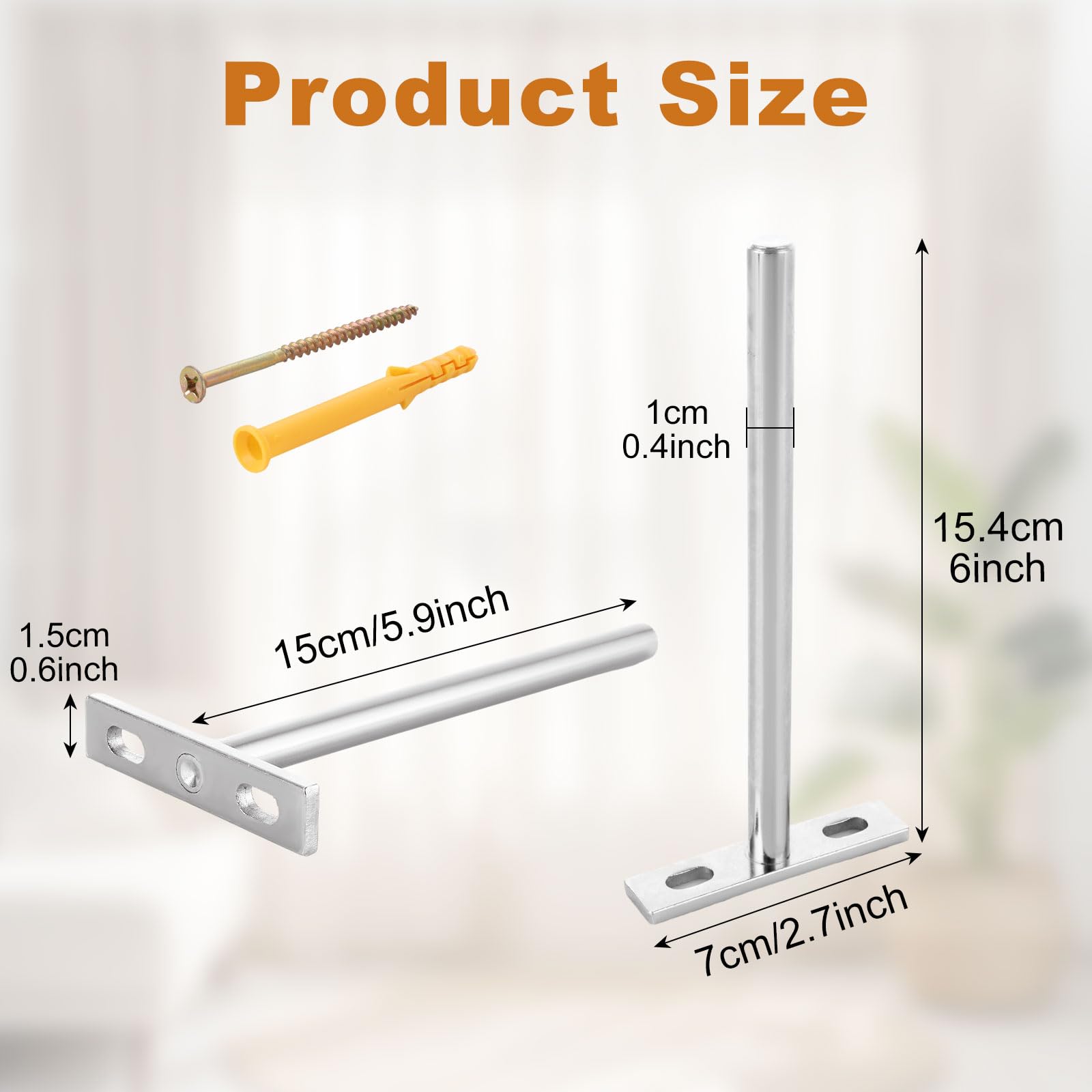 APACALI 10 Pack Floating Shelf Bracket 6 Inch, 150mm Invisible Shelf Brackets Heavy Duty - Image 2