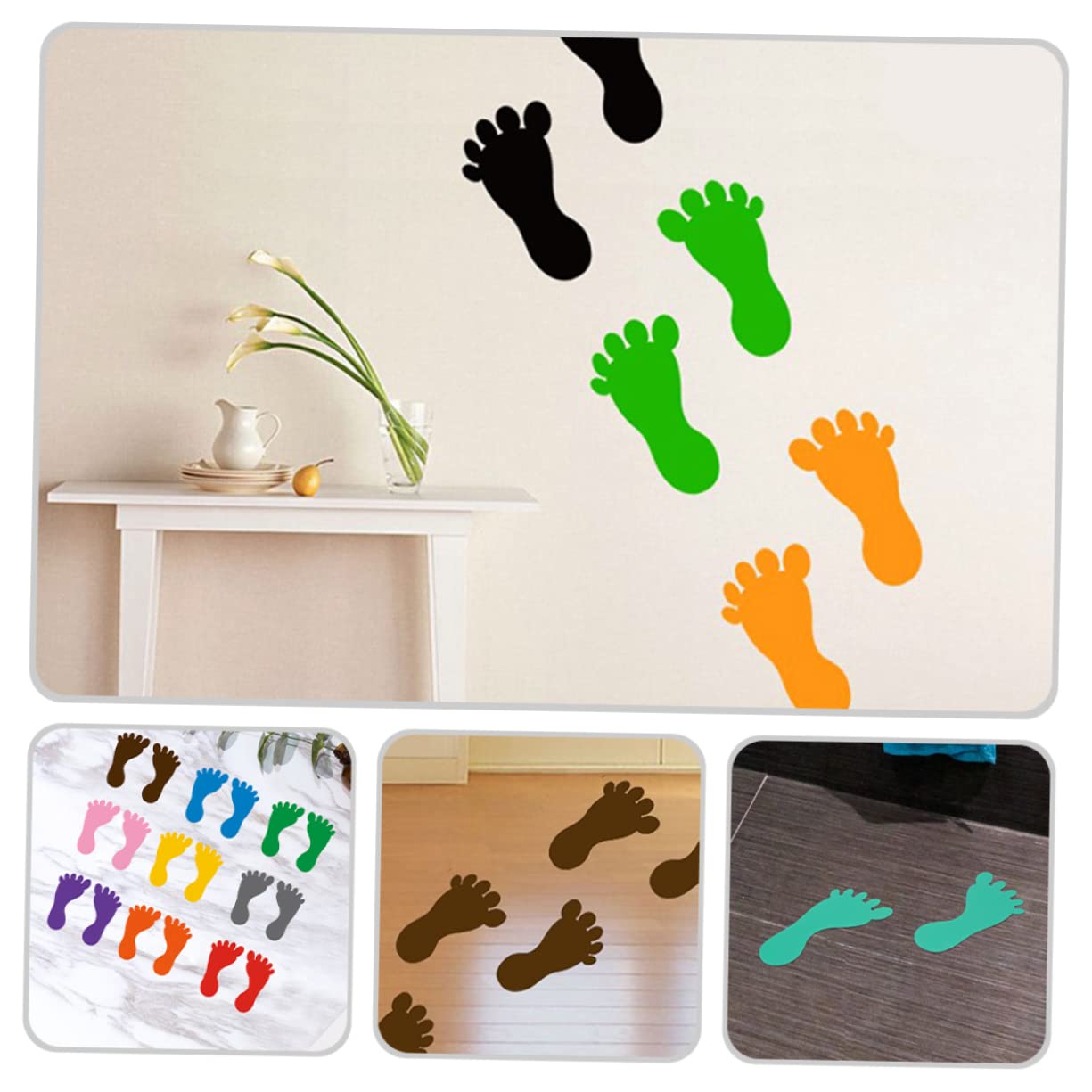 Adesivi Pavimento Impronte Bambini - 6 Fogli PVC Colorati Per Asilo E Casa - Foto 7