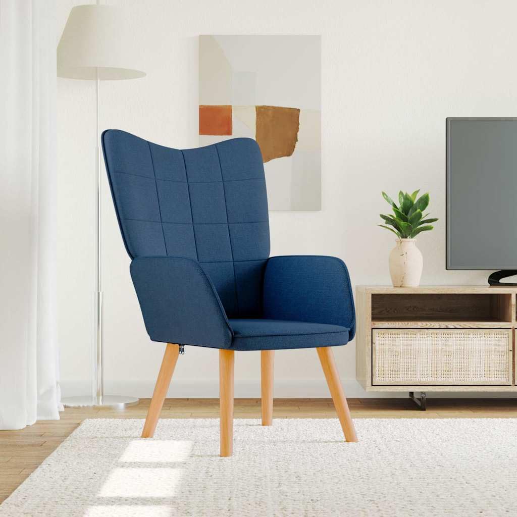 vidaXL Relaxsessel Fernsehsessel Sessel Polsterstuhl Polstersessel Esszimmerstuhl Wohnzimmerstuhl Relaxstuhl Stuhl 62x68,5x96cm Blau Stoff