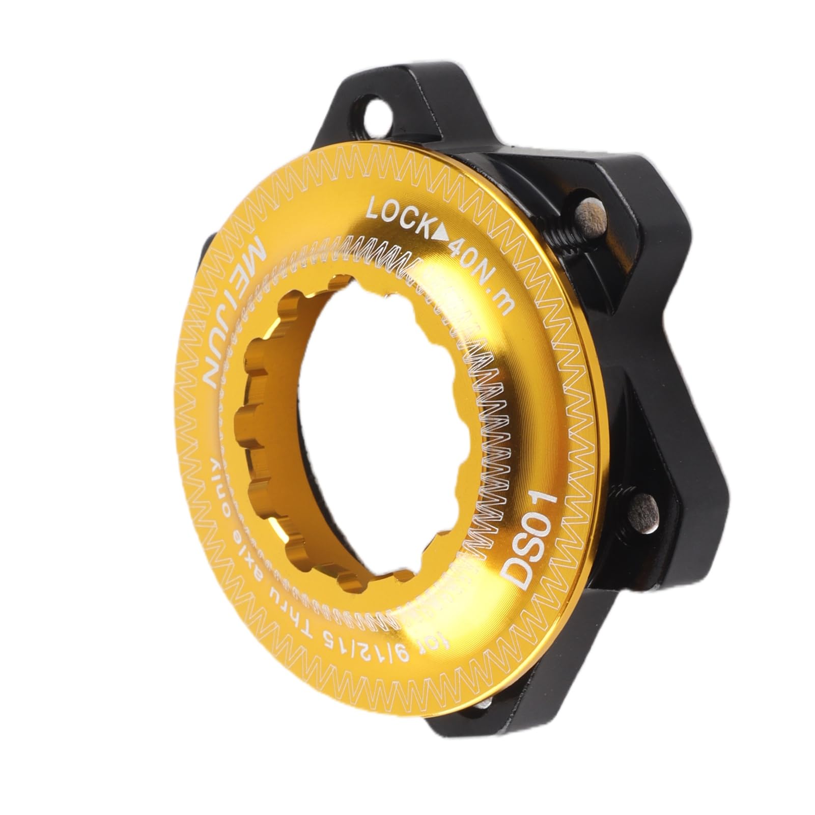 Adattatore Center Lock, Conversione a 6 Bulloni per Freni Bici Montagna, Nero e Oro, Adattatore Rotore Hub per Ciclisti Sportivi e Percorsi Off-Road
