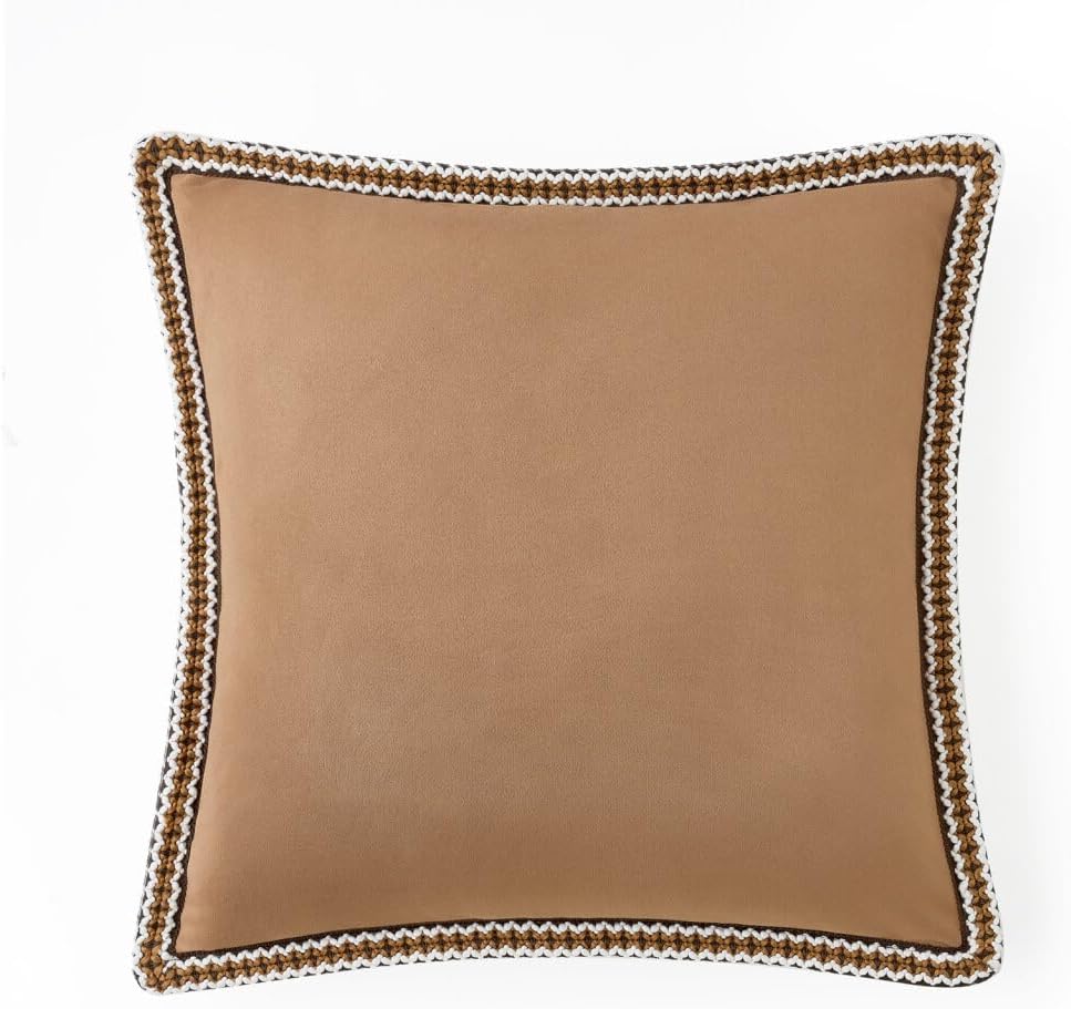 UGG Kirkwood Braid Fleece Decorative Throw Pillow – Soft Plush Accent Pillow with Down-Alternative Insert and Removable Pillow Cover for Home Sofa Living Room Decor, 20x20 (Chestnut)