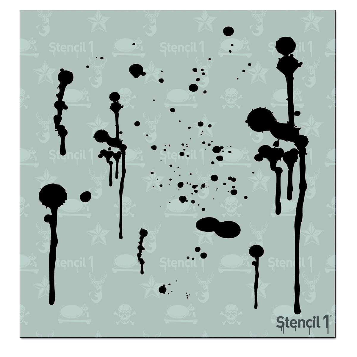 Stencil1Drip Marks Stencil Durable Quality Reusable Stencils for Painting - Create Stencil Crafts and Decor - Decor on Walls Fabric & Furniture Recyclable Art Craft - 5.75" x 6"
