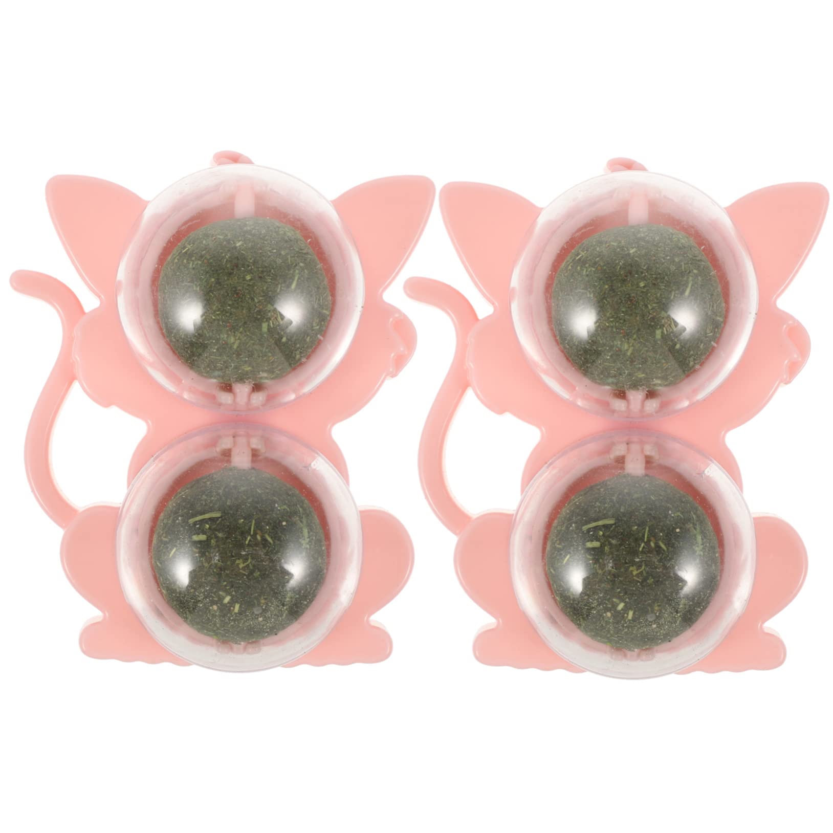ABOOFAN 6 Pièces Jouet pour Chat Mini Boule Murale à l'herbe à Chat Bulles d'herbe à Chat Jouets pour Chats D'intérieur Ensemble De Jeu Intérieur Support Faire Tourner Mâcher Plastique