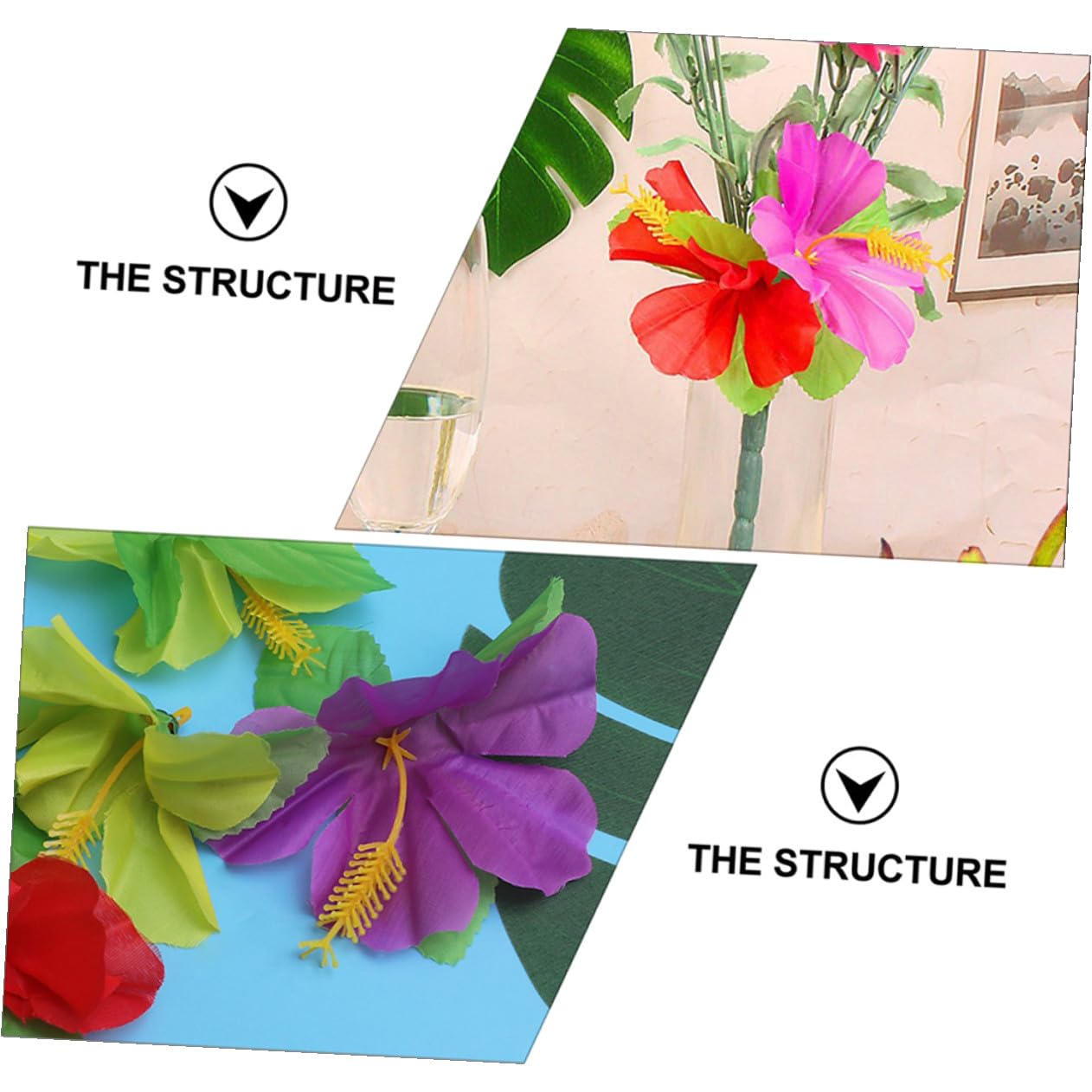 72 Künstliche Hibiskusblüten aus Stoff für Sommerfest Hawaii Blumendekoration und Fotorequisite Tischdekoration ohne Gießen für Wohnzimmer und Veranda Zufällige Farbe