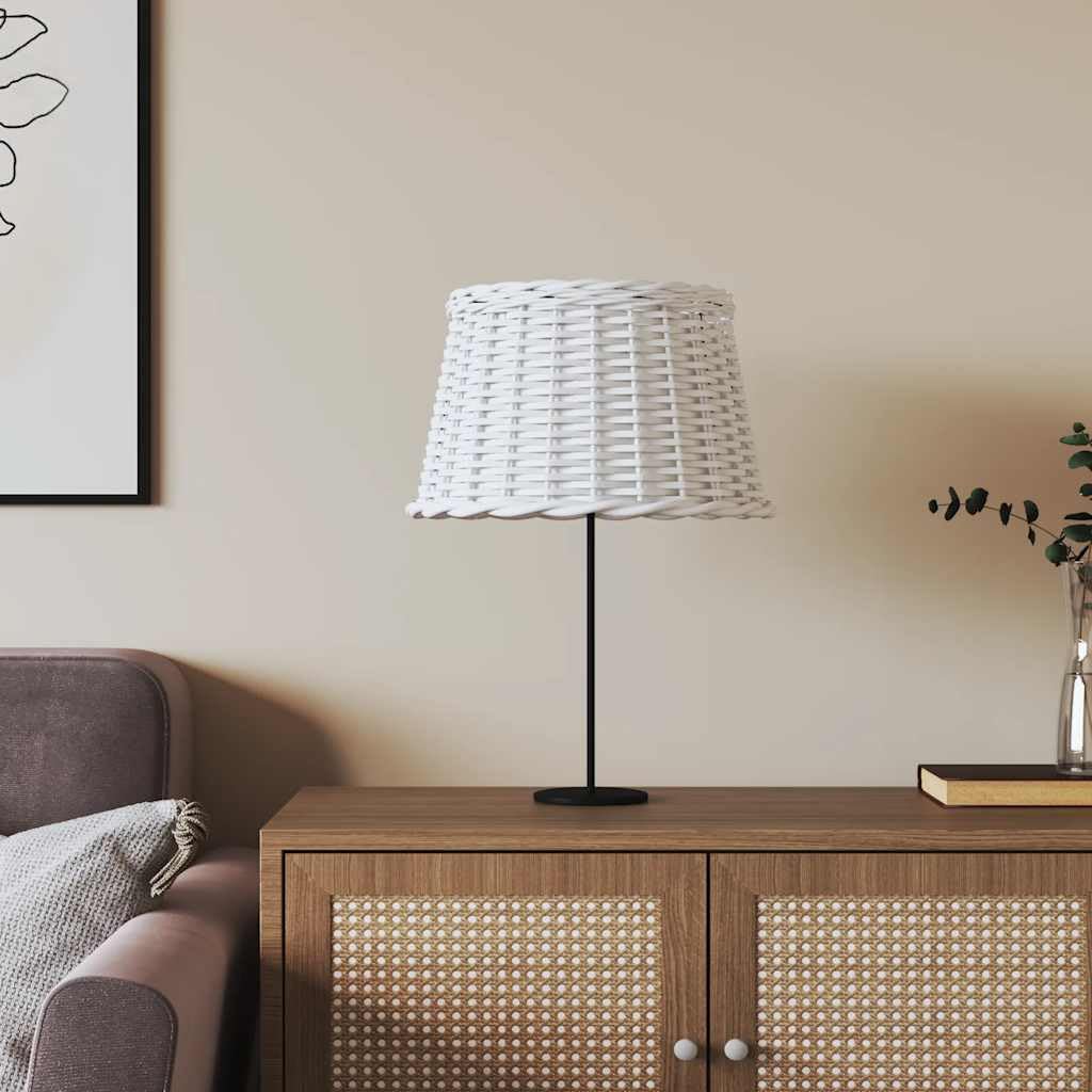 Ręcznie wykonany klosz lampy z naturalnej wikliny, Ø 45 x 28 cm, z lakierowaną żelazną oprawką, nadaje się do lampy sufitowej i lampy stołowej, idealny do salonu, sypialni,