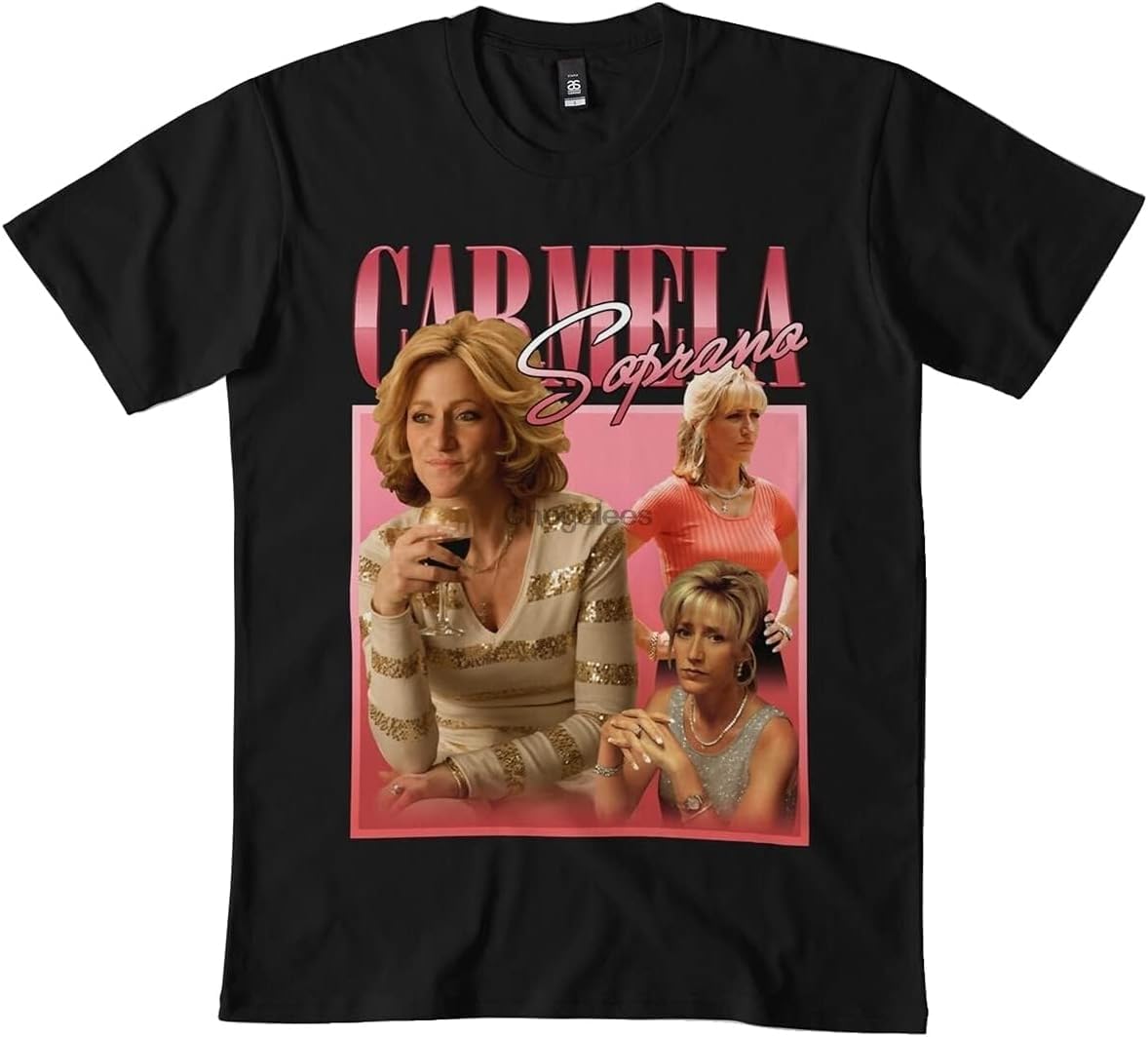 Carmela Soprano Homage Vintage Carmela Soprano Mafia Inspired Printed tee Edie Falco Gift for Fan Classic t Shirt 24 Mens Black