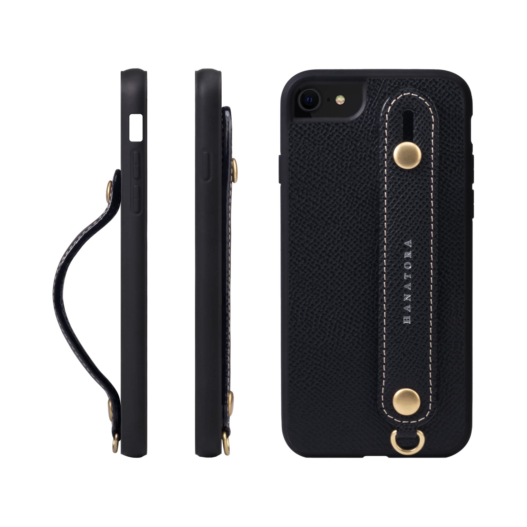 スマホアクセサリー 【色:ブラック_サイズ:iPhone8/7/SE3/SE2】HANATORA i