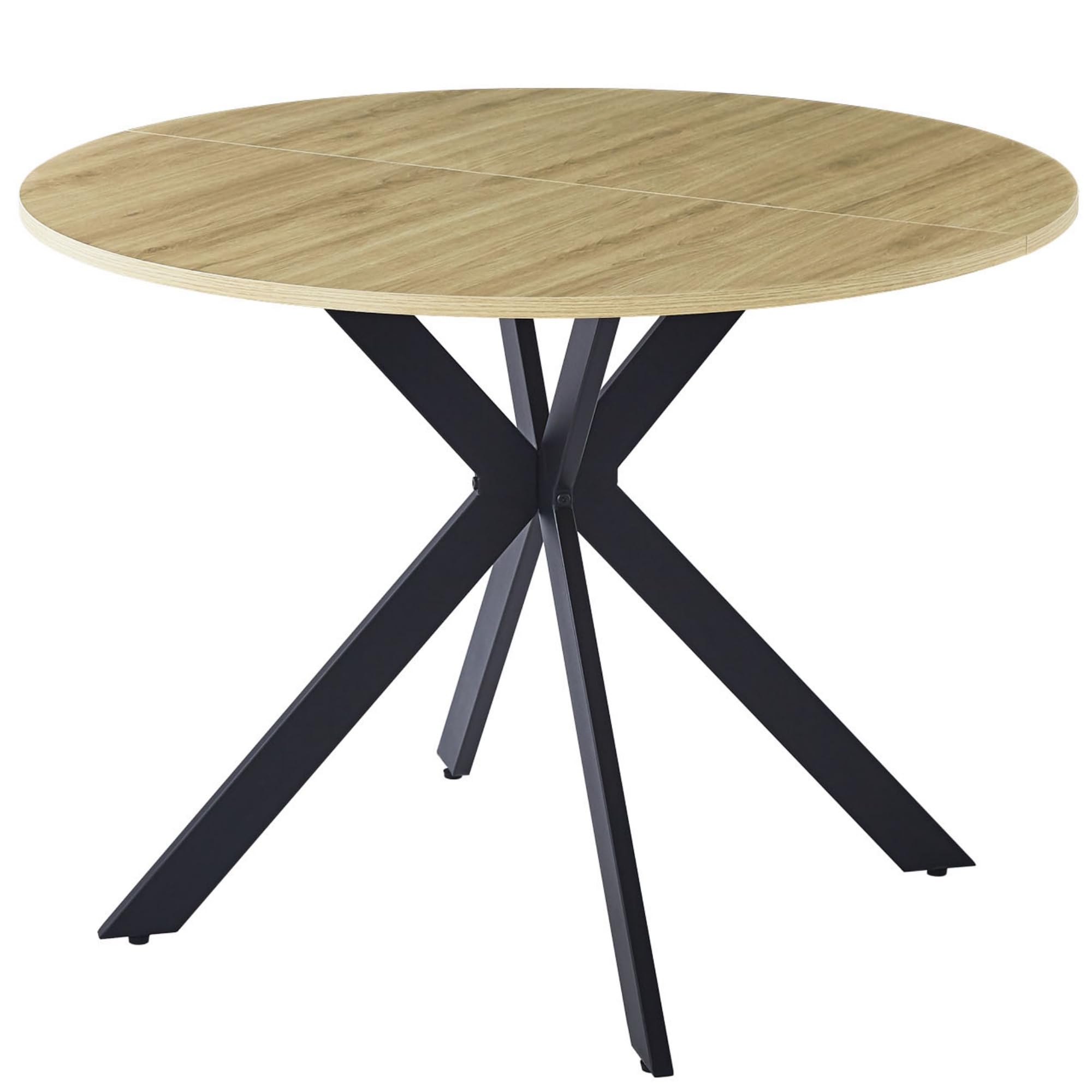 Set de Mesa y Sillas de Comedor, Mesa Redonda 100cm con 4 Sillas Blanco Estilo Escandinavo, Conjunto para Cocina, Salón o Comedor, Medidas: Mesa 100x100x75 cm, Sillas 56×46×82 cm