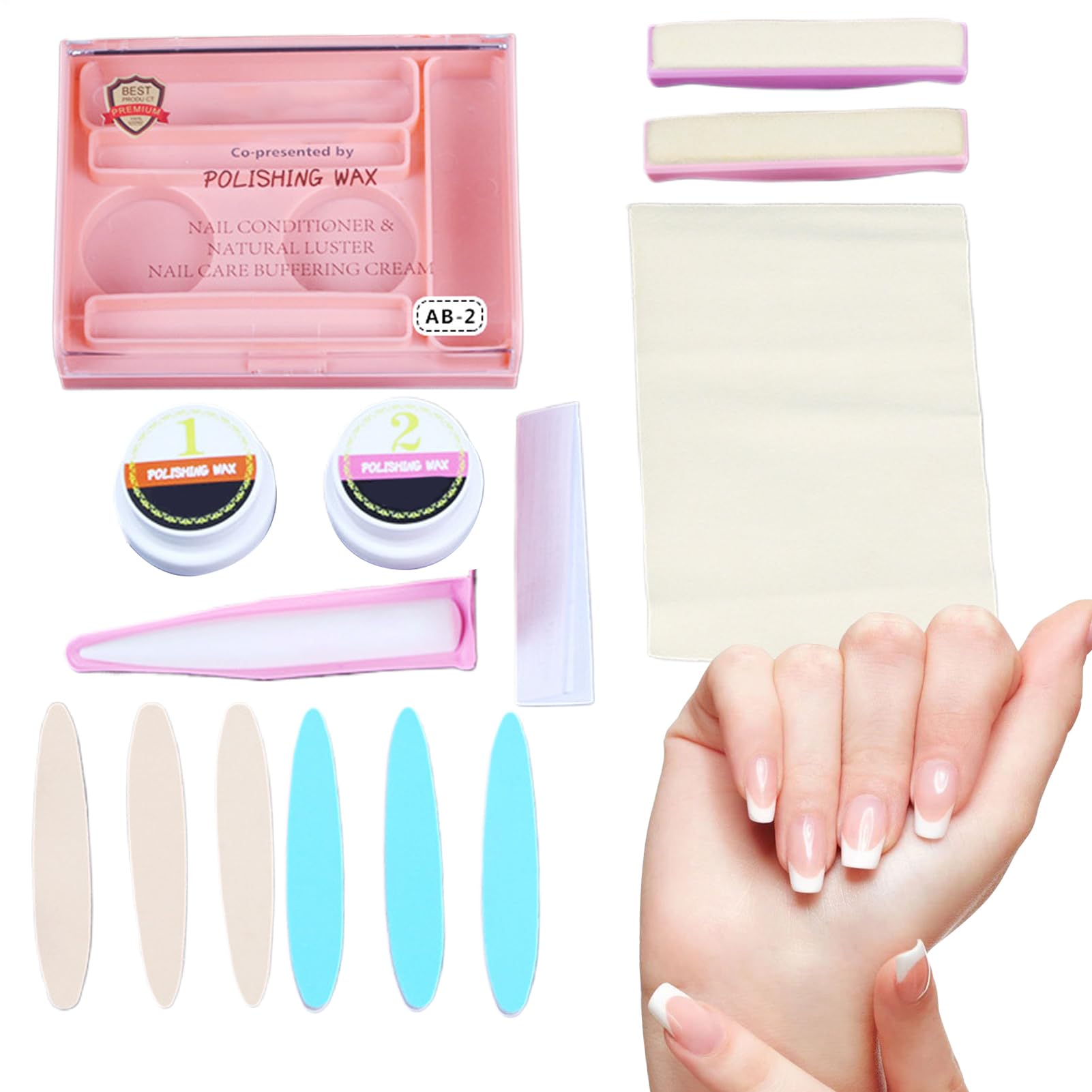 Set manicure giapponese | Kit cura della riparazione unghie | Kit strumenti unghie naturale manicure | Il rafforzamento manicures professionali imposta i trattamenti crescita