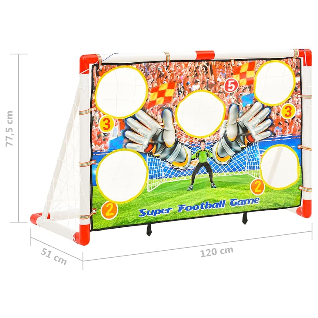 Juego de portería de fútbol con portería de 120 x 51 x 77,5 cm, plegable con red, bomba, pelota, estacas, resistente a la intemperie para niños, jóvenes, ocio en el jardín, parque, pasillo
