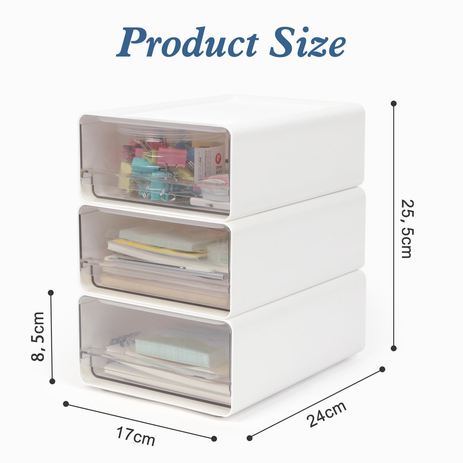Fxndknjks Set di 2 cassetti impilabili per organizzatore di trucchi, organizer da bagno in acrilico, scatola di immagazzinaggio in plastica, trasparente