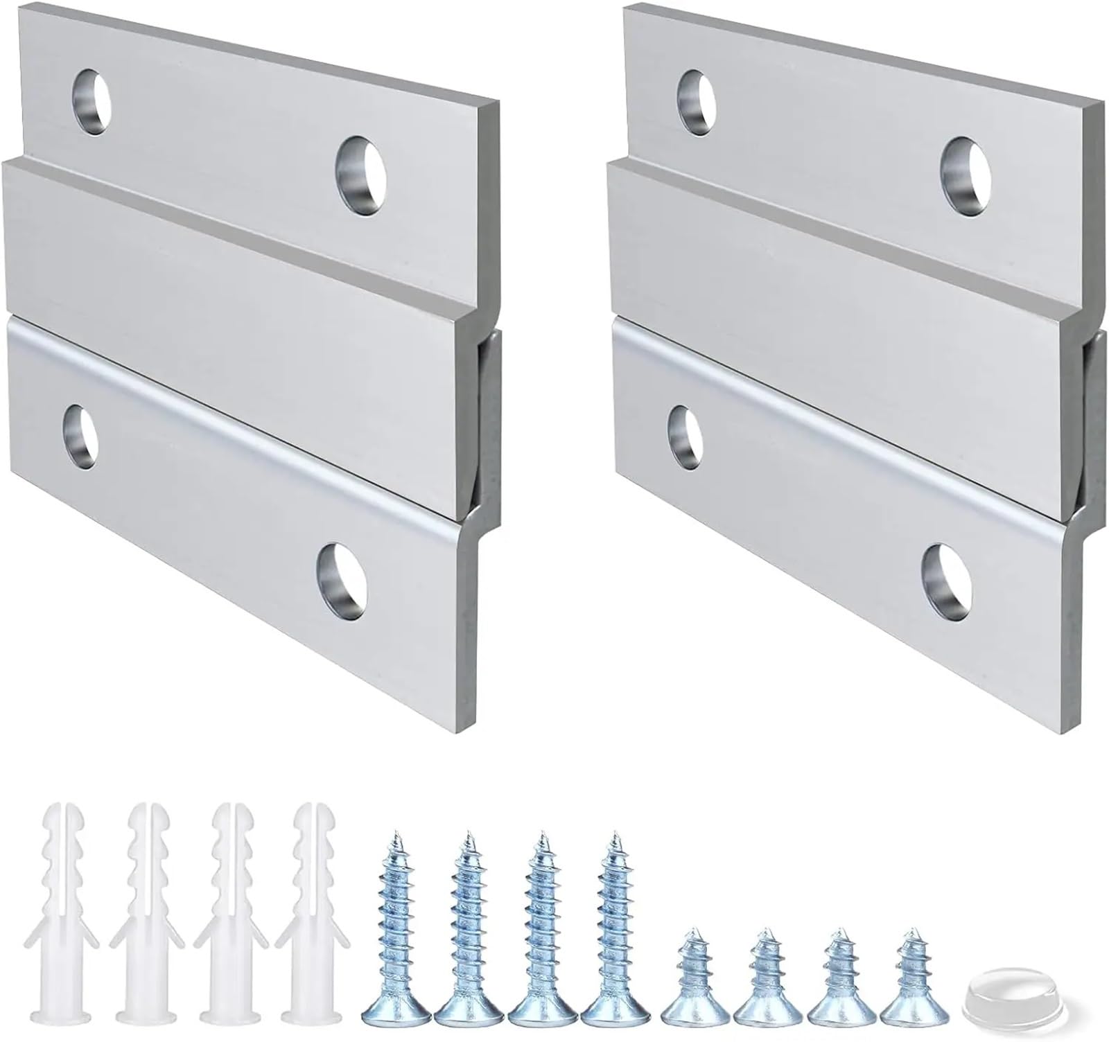 Huwoyg One Color 2 Pcs Cleat Picture Hanger Aluminum Z Supports 30Lbs - Interlocking Wall Mounting Bracket Hardware Kit For Hanging