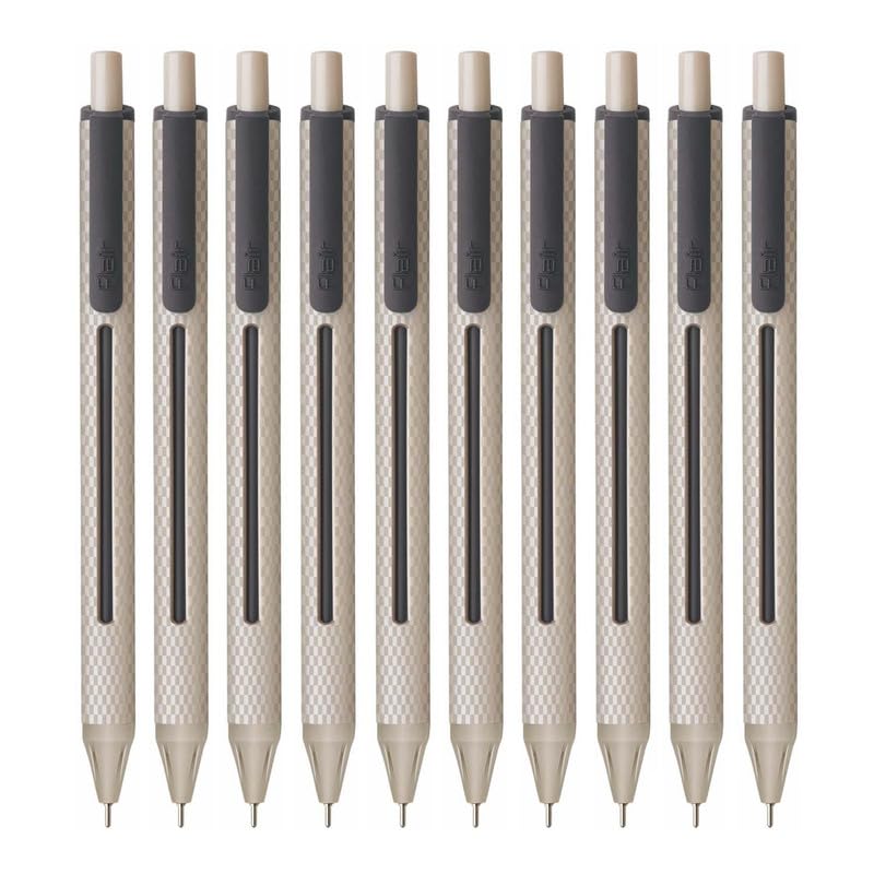 FLAIR Yolo Clickers Retractable Ball Pen | Light Weight Sleek Body With Smooth Performance | Low-Viscosity Ink For Smudge Free, Fine & Smooth Writing | Black Ink, Pack Of 10