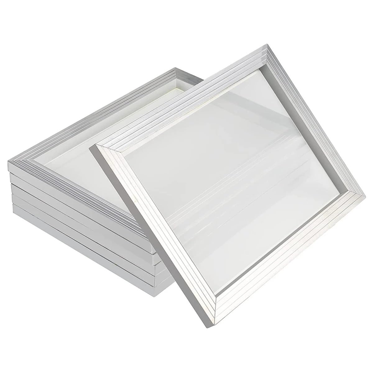 6 Stück Aluminium-Siebdrucksiebe, Siebdruckrahmen aus Seidengeflecht mit gelbem Seidengeflecht(25x35cm White,140T (350Mesh))