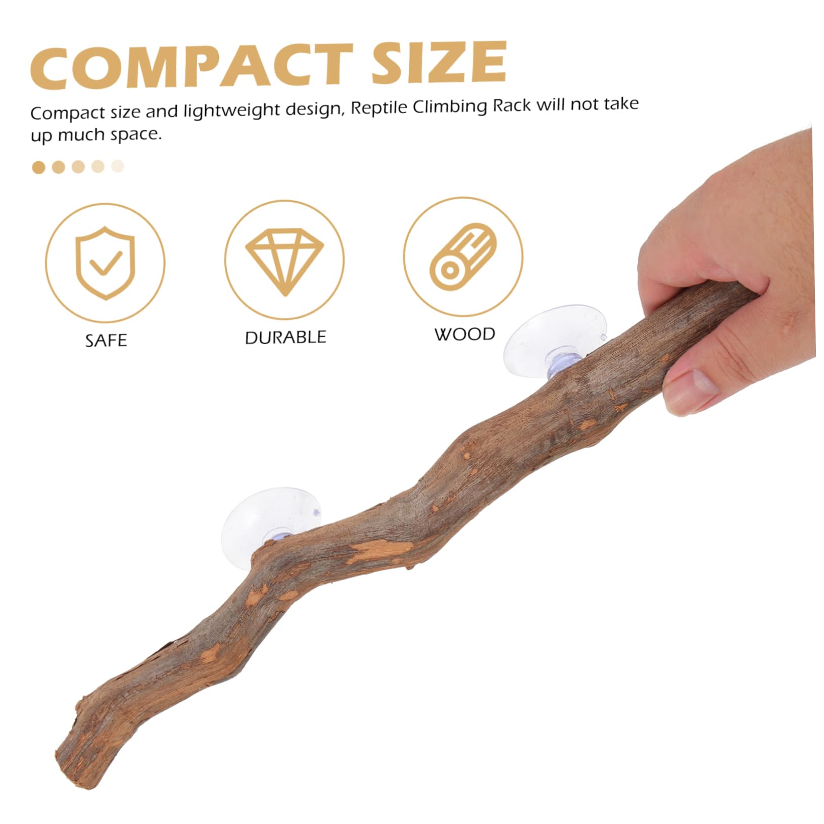 BESPORTBLE Accessorio per Rettili in Legno Superficie Liscia e Bordi Arrotondati, Supporto per Arrampicata e Gioco per Lucertole e Draghi Barbuti per Terrari Domestici