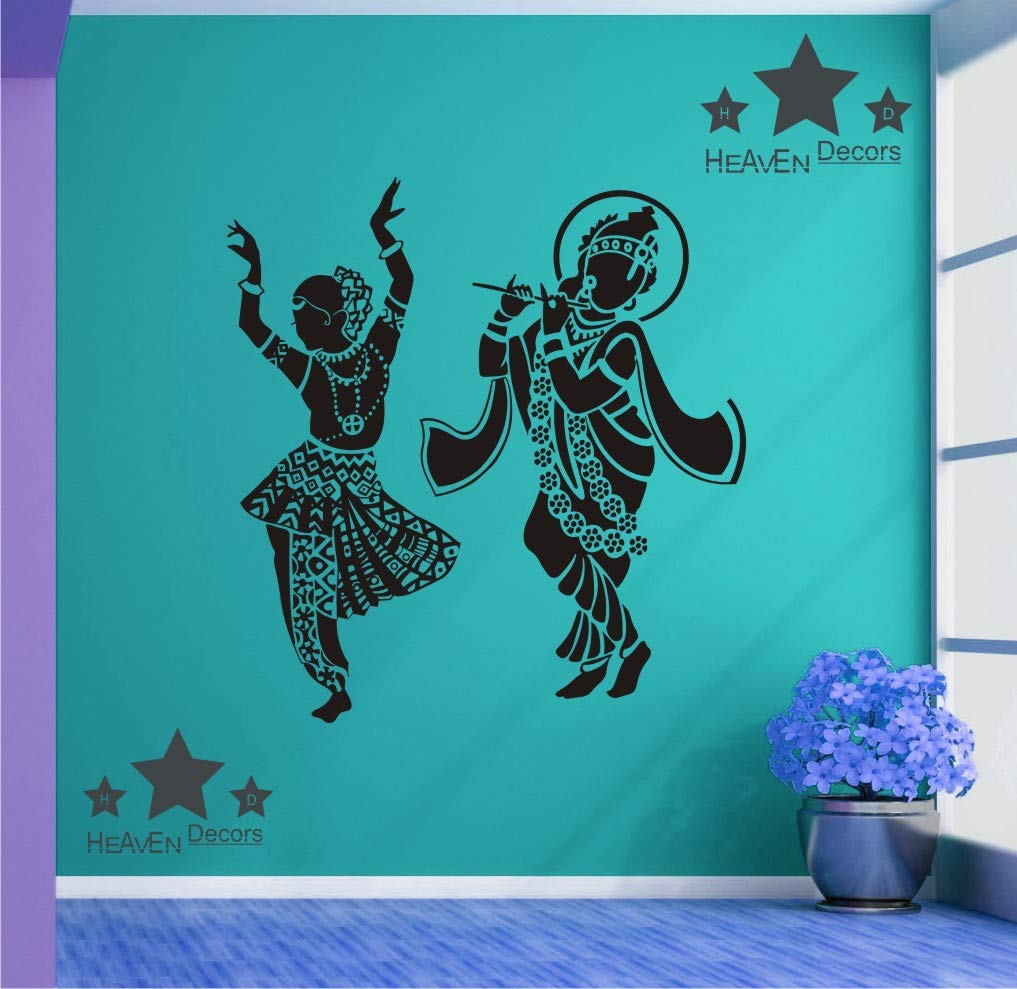 Heaven Decors Radha Krishna Dancing Wall Sticker (PVC Vinyl, Ideal Size on Wall 62 cm x 59 cm) Black (B07WHS4ZSW) Amazon Price History, Amazon Price Tracker