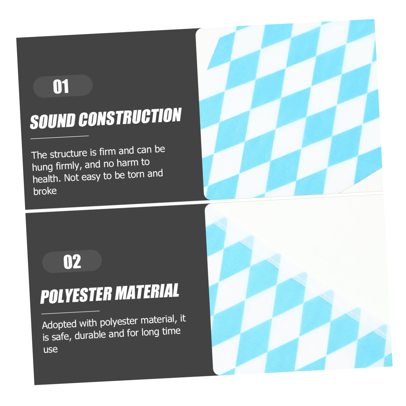 Happyyami 5 Sätze Oktoberfest Dekoration Bayerische Oktoberfestfahnen Bierfest-partybanner Oktoberfest-karo-wimpelgirlande Blau-weiße Karoflaggen Flagge Deutschland Gitter Polyester