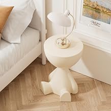 Modern Hourglass Side Table, Mini Round Side Table, Hourglass End Tables, Small Coffee Table, Waterproof PE Construction, Small Round End Tables for Home, Living Room, Bedroom Green S
