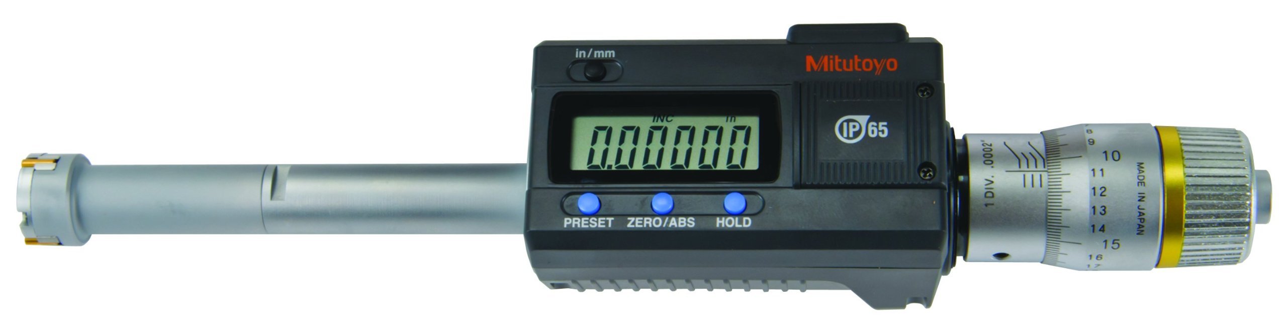 Mitutoyo 468-274 Series 468 Digimatic Holtests Three-Point Internal Micrometre, 4"-5"/101.6 mm-127 mm Range