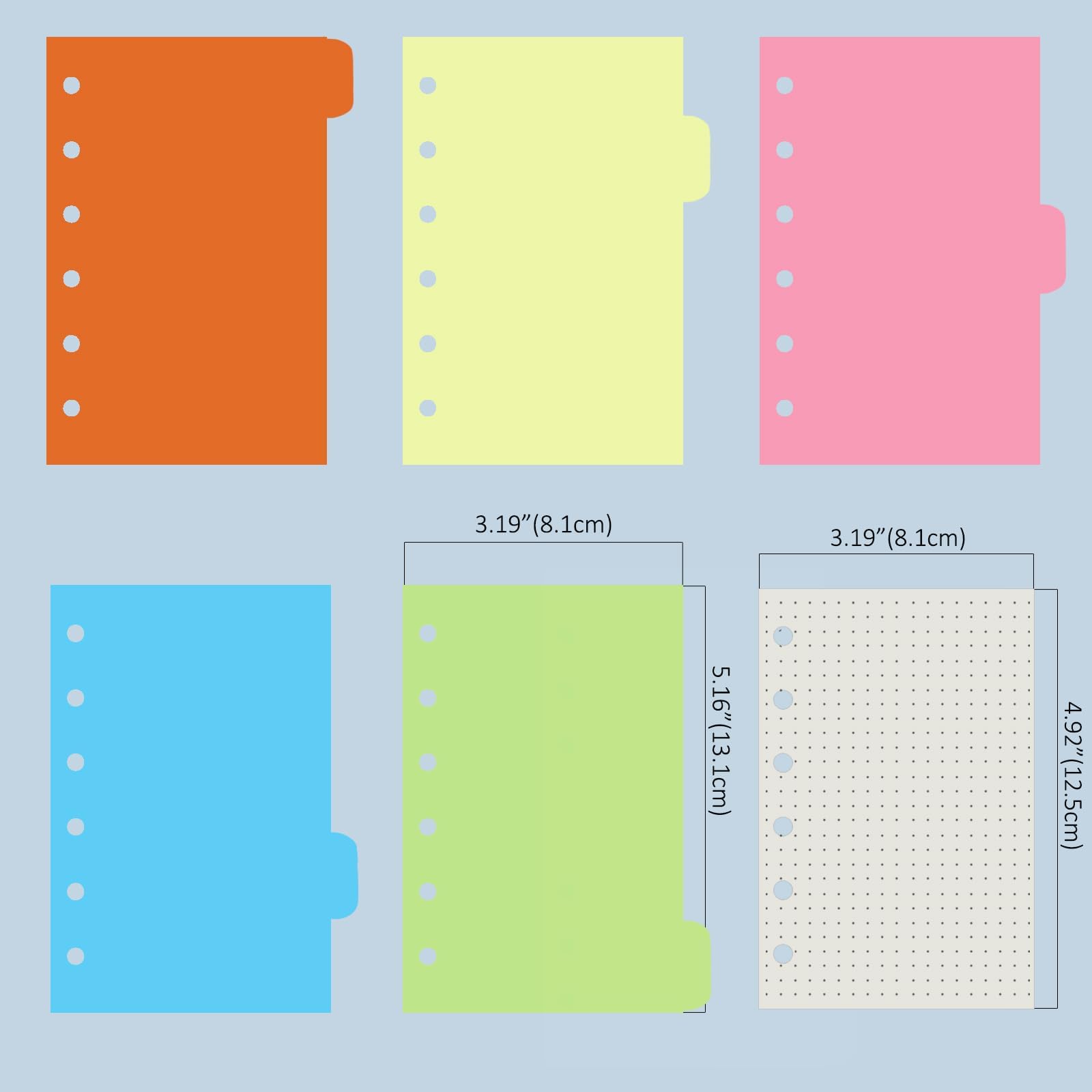 Harphia A7 Dotted Pocket Refills 6 Holes Binder Refill Value Set, 90 Sheets Loose Leaf Paper with Stickers and dividers - Image 4