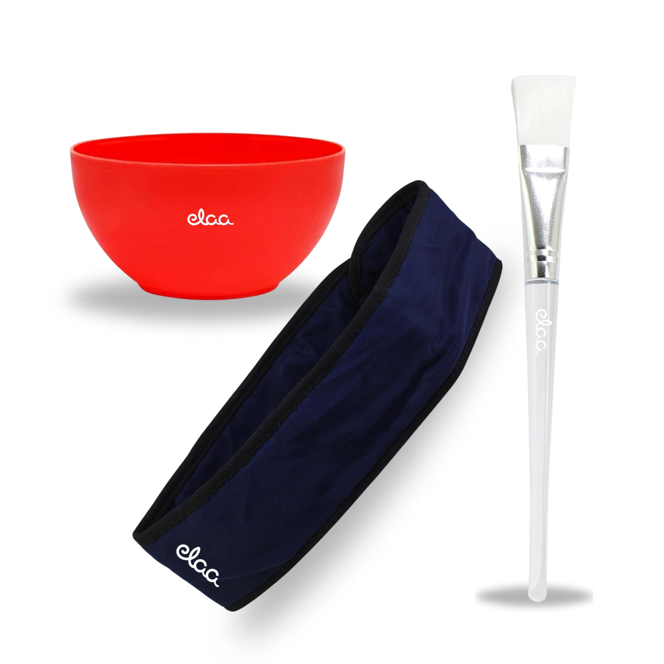 [ Ear Lobe & Accessories ] Combo Pack (1 Pc Face Mask/Pack Mixing Bowl, 200 ml | 1 Pc Transparent Handle Face Pack Brush, 17 X 2 cm | 1 Pc Velcro Headband, 27 X 7 cm (Color May Vary)-image-19