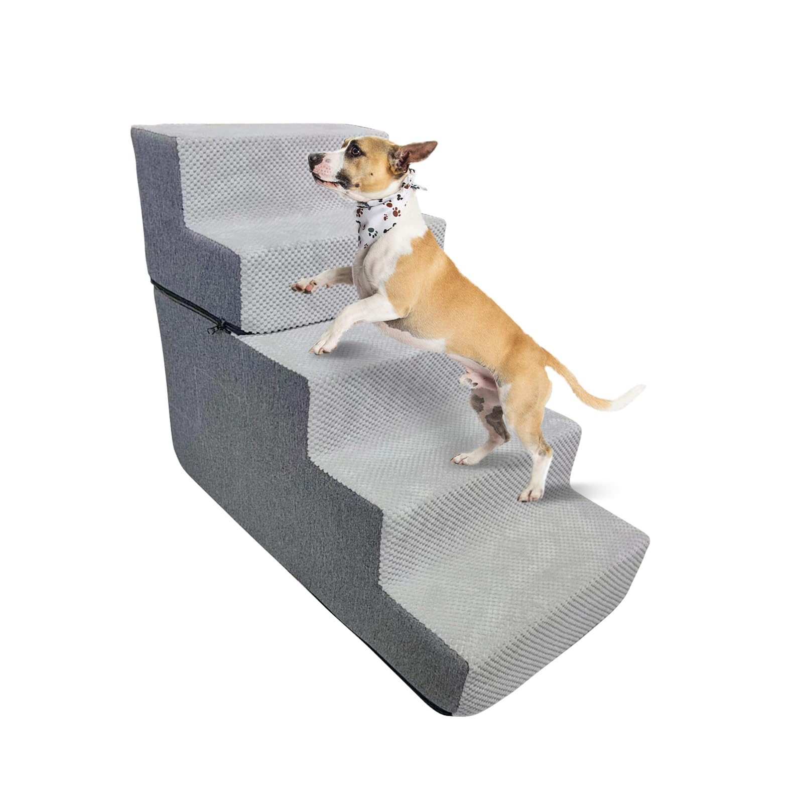 Galatée Scale Per Animali Domestici, Gradini Per Cani e Gatti Di Piccola Taglia, Rampa Antiscivolo, Scale Per Letti Alti e Divani, Fodera Lavabile Rimovibile (5 Passaggi)