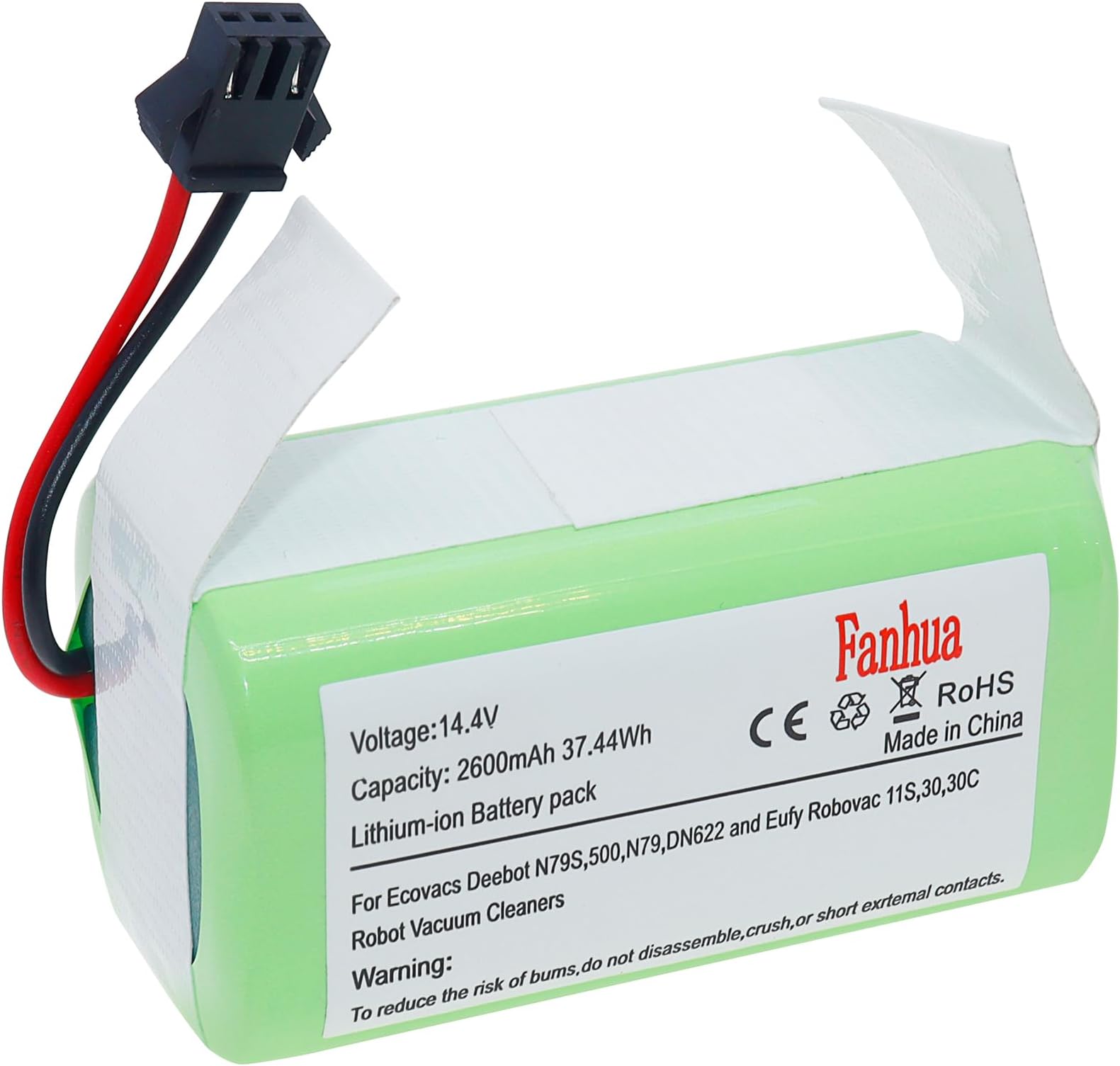 MXJFYY 14,4 V 2600 mAh Ersatzakku für Ecovacs Deebot N79 N79S DN622, Li-Ionen-Akku kompatibel mit Tesvor 500 Eufy RoboVac 11 11C, 11S MAX, 30, 30C Max