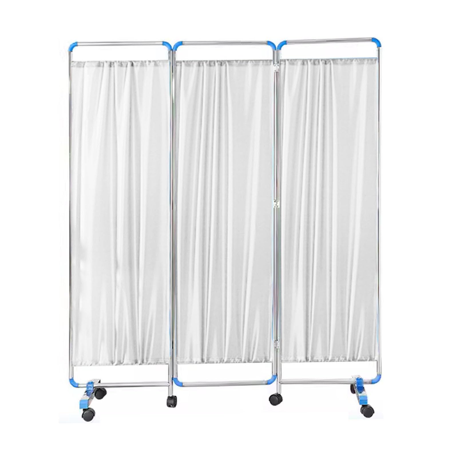 Paravent Roulant en Nylon avec roulettes, cloison de Porte sur Pied, 3/4/5/6 Panneaux, pour cliniques, Salons et hôpitaux (Blanc, 3 Panneaux)