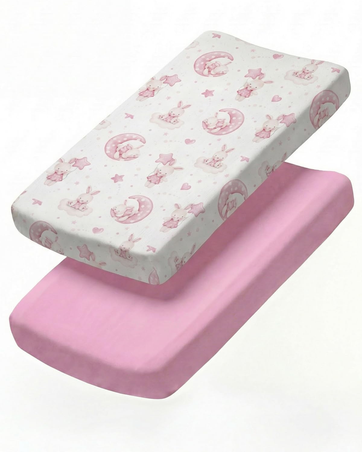 Changing Pad Cover - Pack of 2 Diaper Change Sheets - 32x16in, Bunny Dream